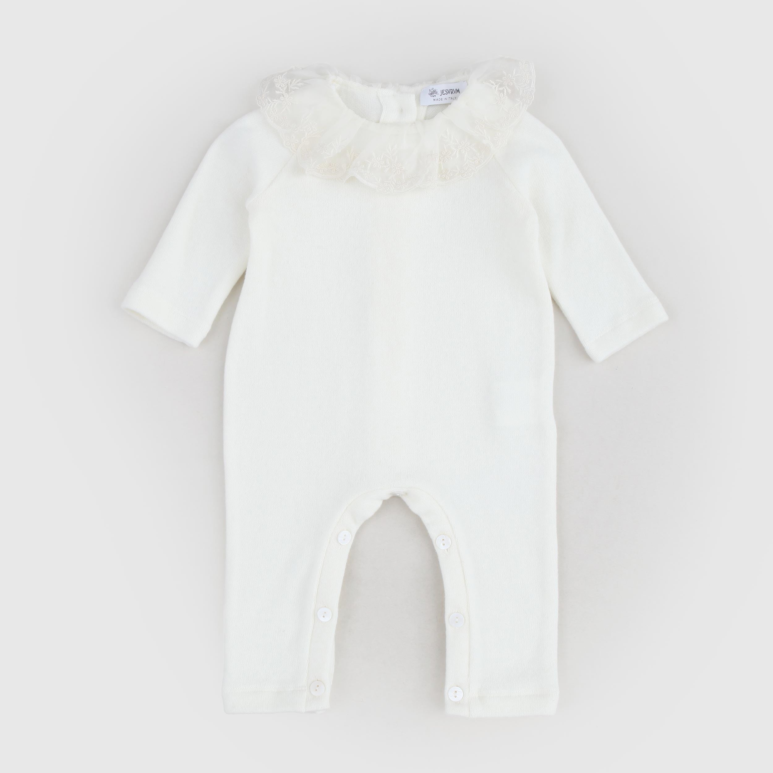 Pagliaccetto Bianco Con Pizzo Firmato JESURUM