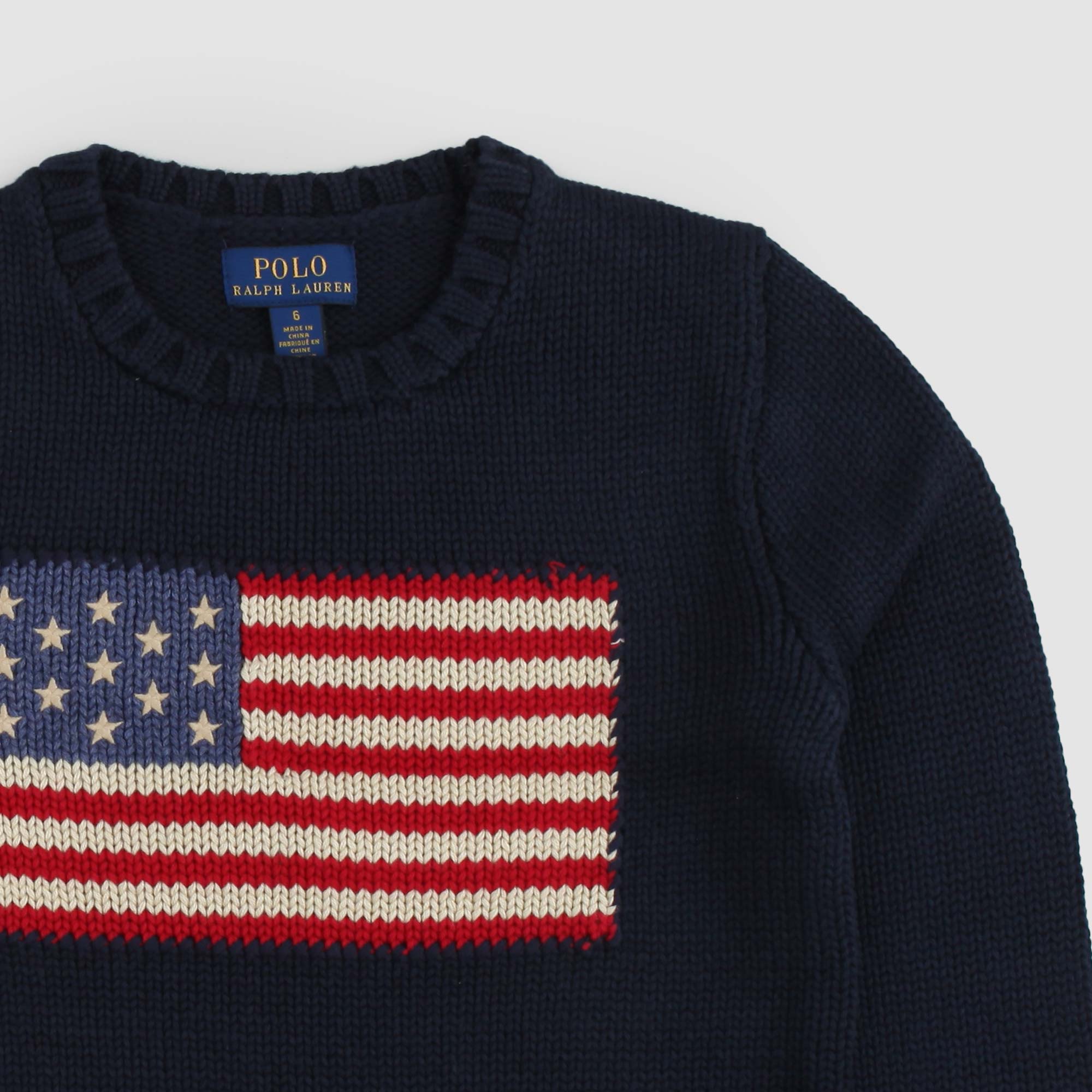 RALPH LAUREN FLAG EMBROIDERED SWEATER