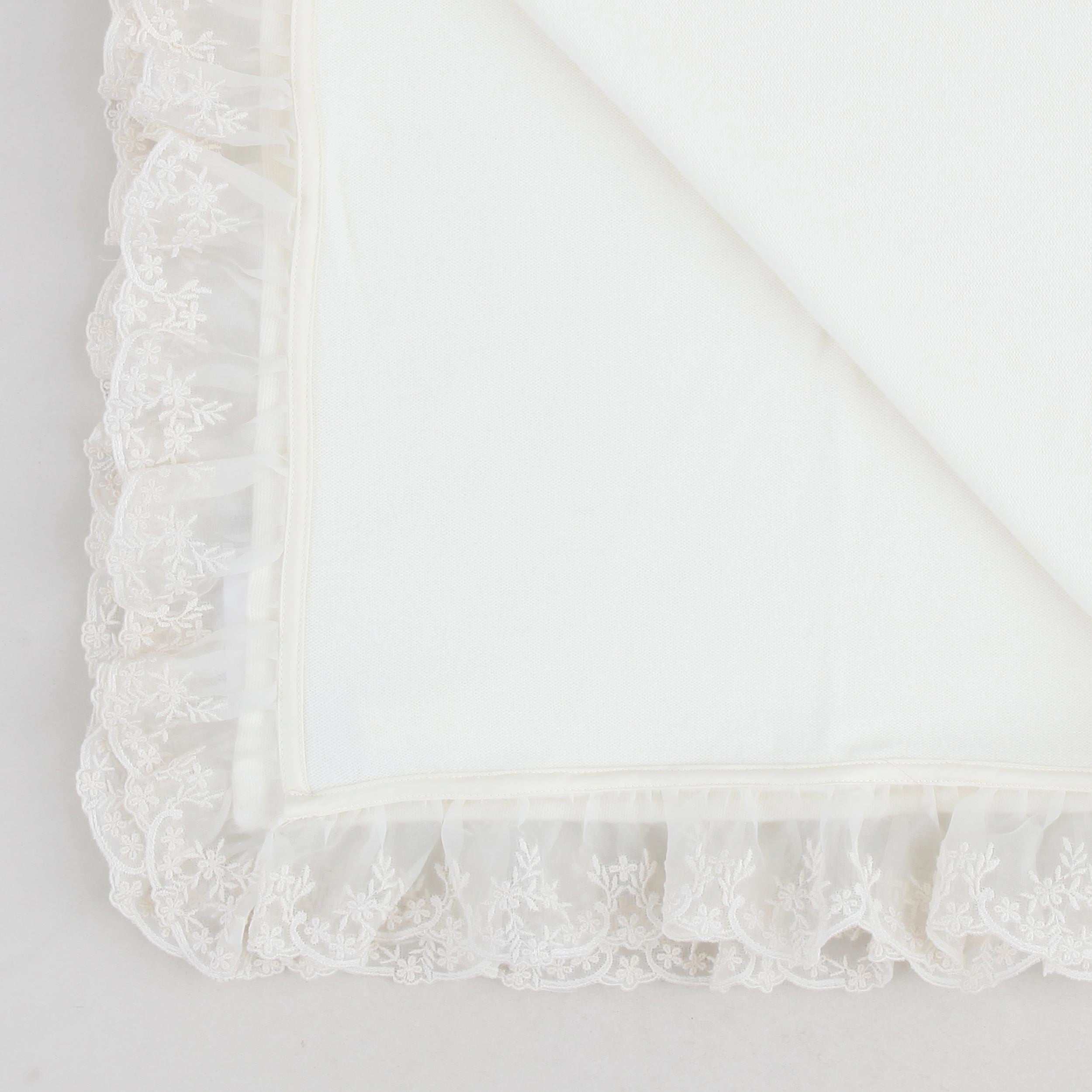 Coperta Bianca Con Dettaglio In Pizzo Firmata JESURUM