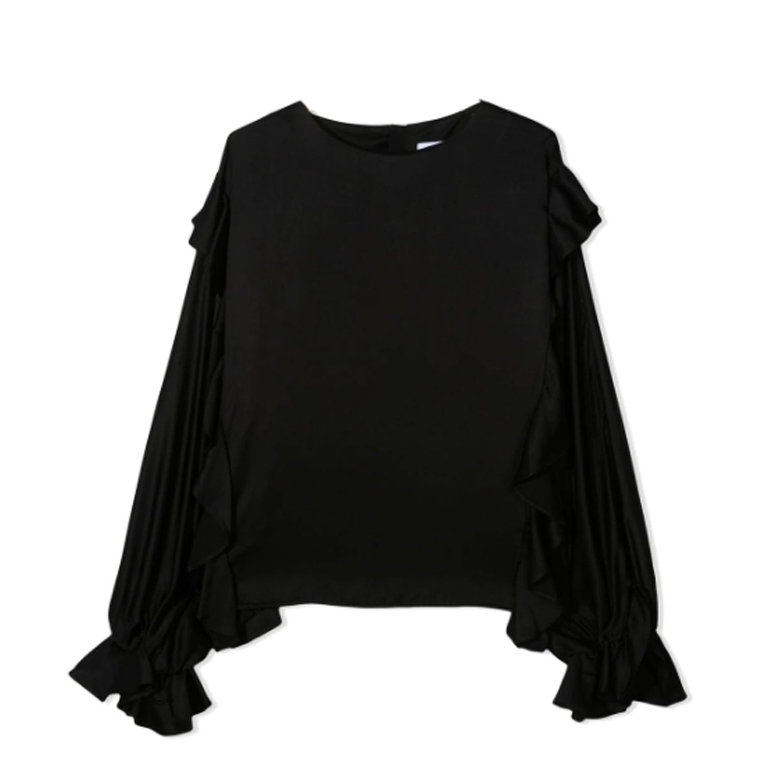 BLUSA NERA CON RUCHES TEENAGER - annameglio.com abbigliamento moda