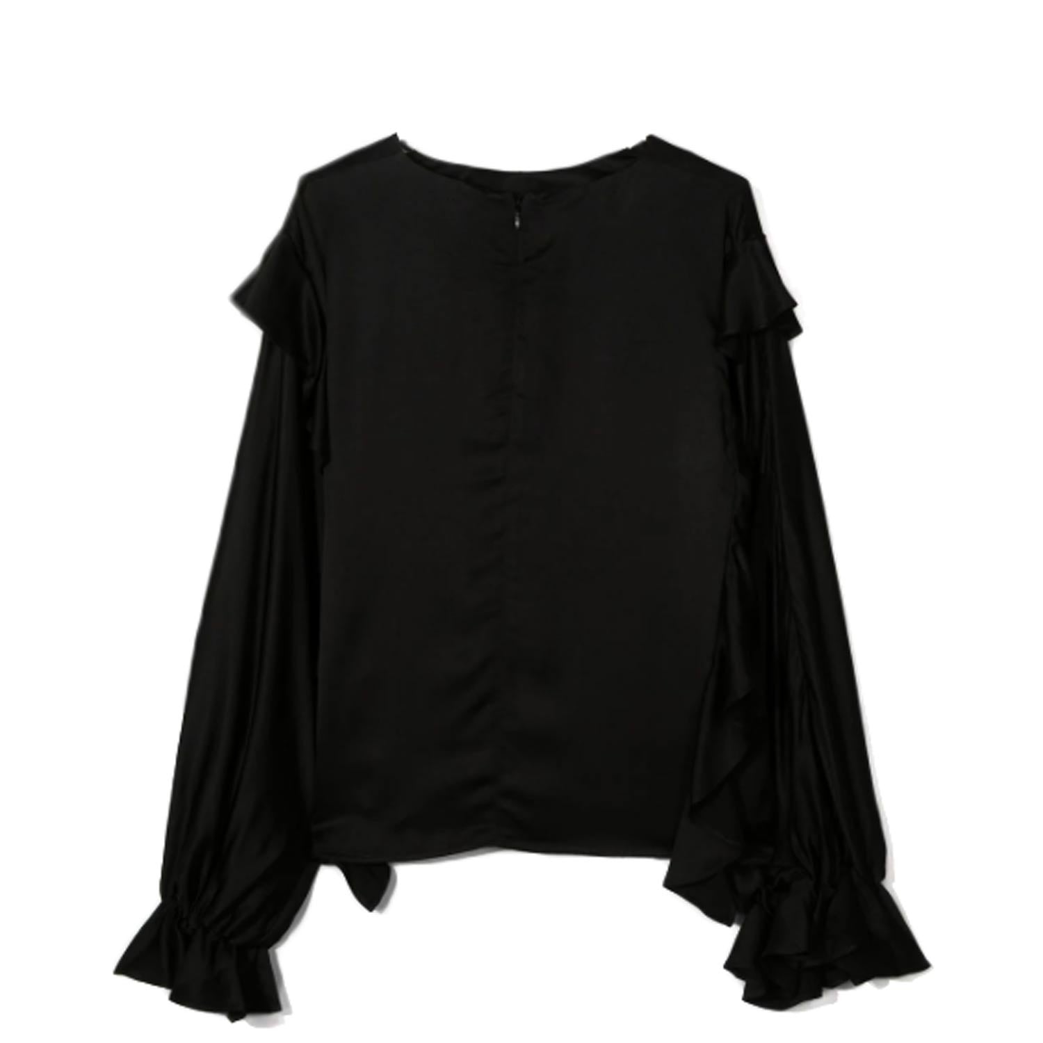 BLUSA NERA CON RUCHES TEENAGER - annameglio.com abbigliamento moda