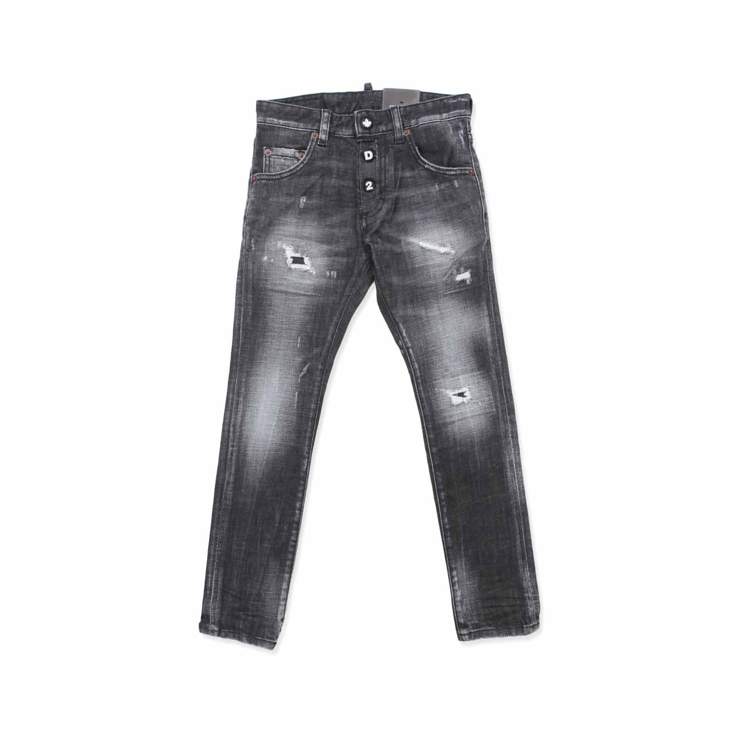 JEANS NERI STRAPPATI BIMBO TEEN - annameglio.com abbigliamento moda