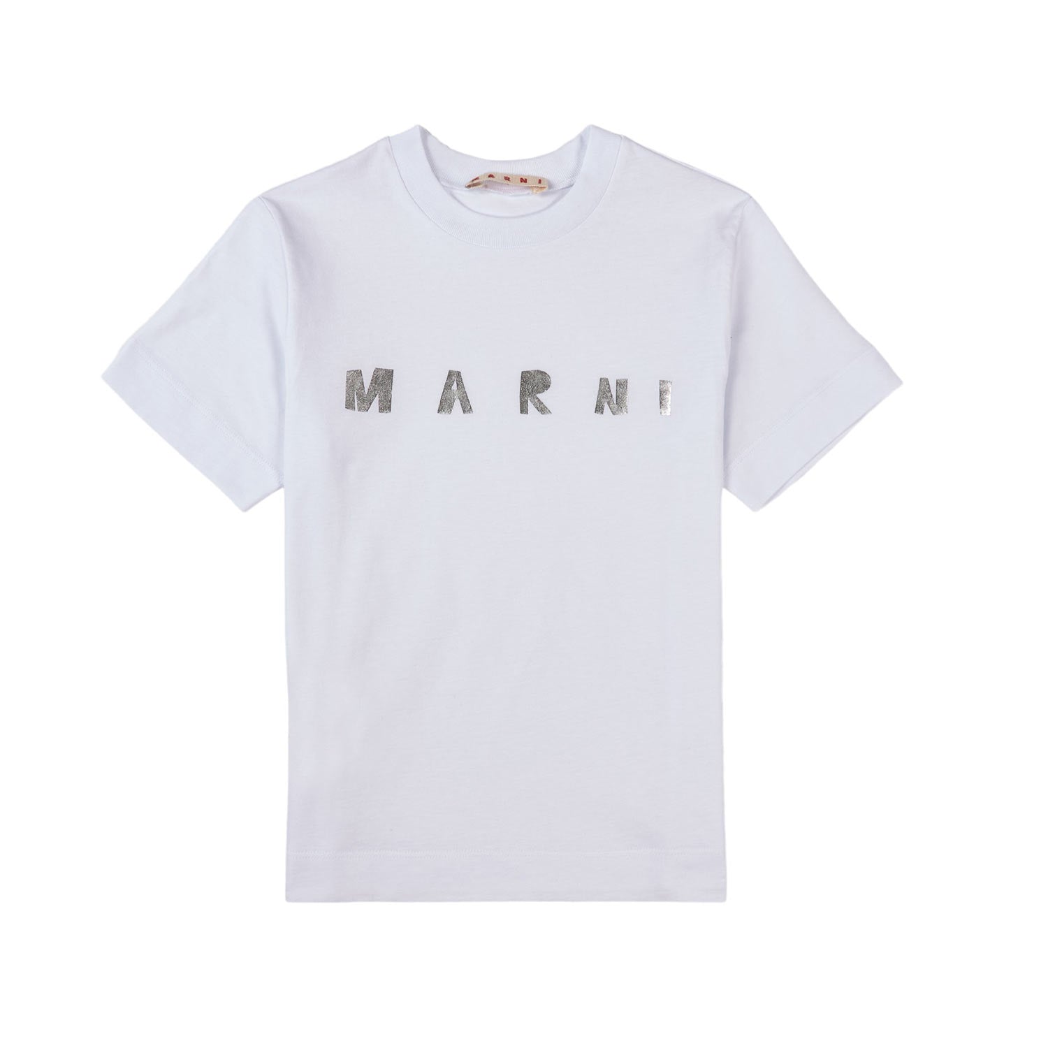 T-SHIRT BIANCA CON STAMPA ARGENTO BAMBINA E TEENAG - annameglio.com abbigliamento moda