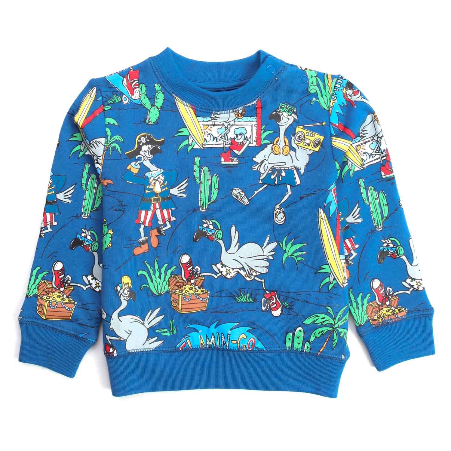 Baby Felpa in Cotone Flamingo Land - annameglio.com abbigliamento moda