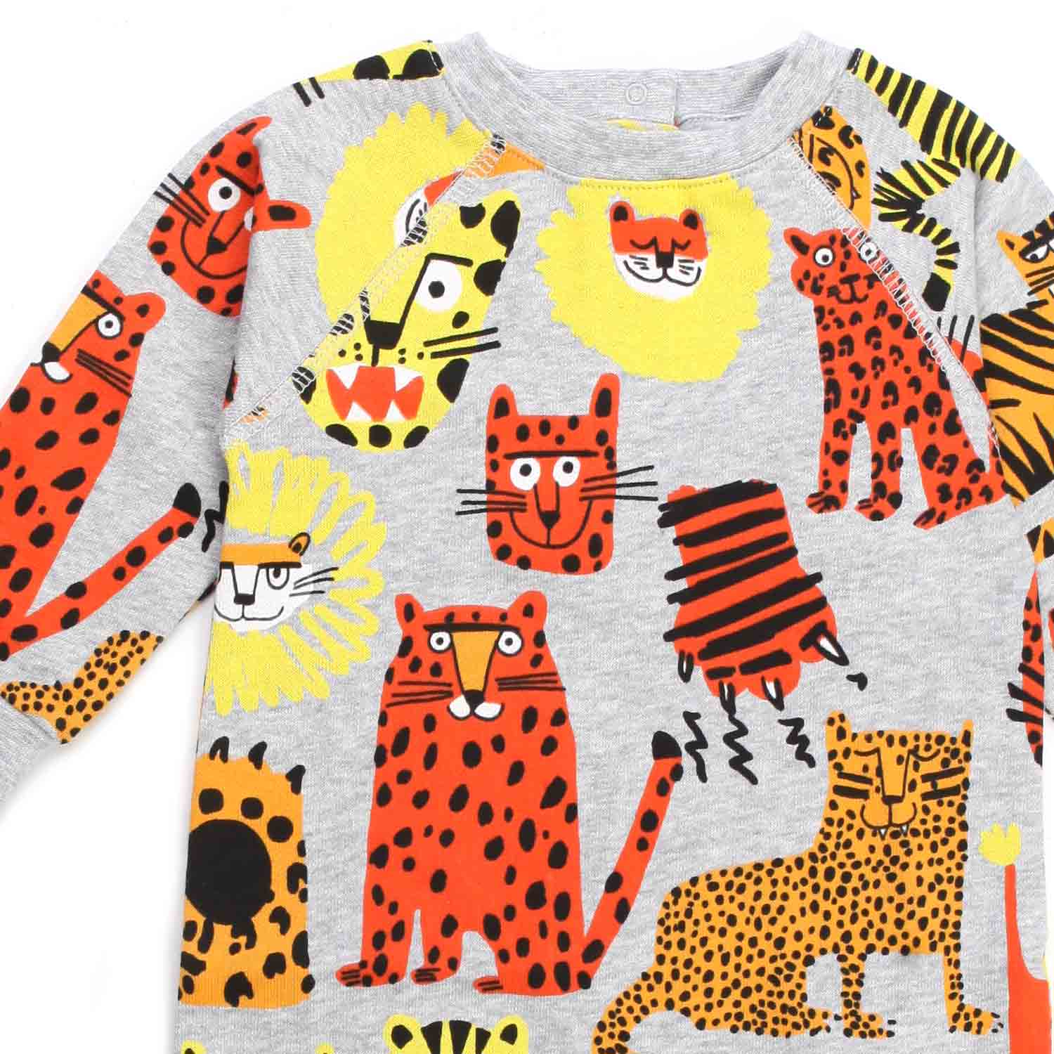 TUTINA GRIGIA CON STAMPE MULTICOLOR NEONATA - annameglio.com abbigliamento moda