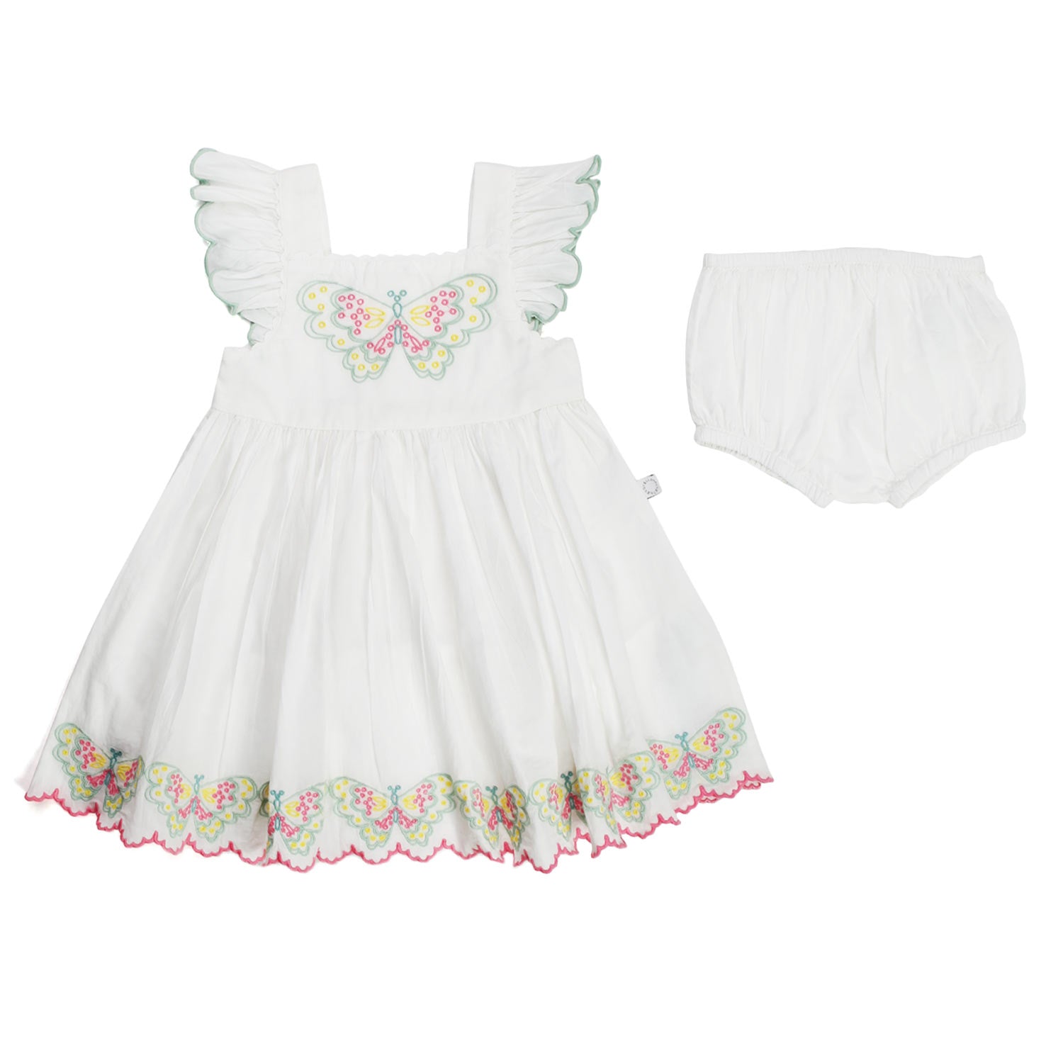 Vestito in Cotone con Farfalle Ricamate - annameglio.com abbigliamento moda