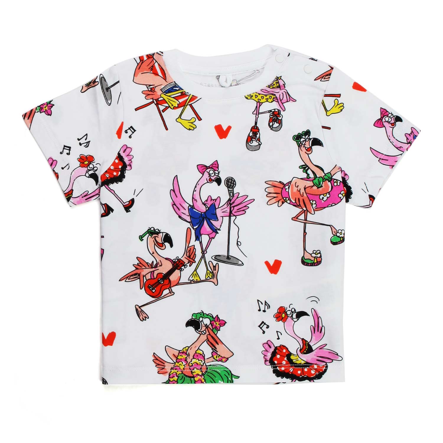 T-SHIRT BIANCA CON FENICOTTERI BAMBINA - annameglio.com abbigliamento moda