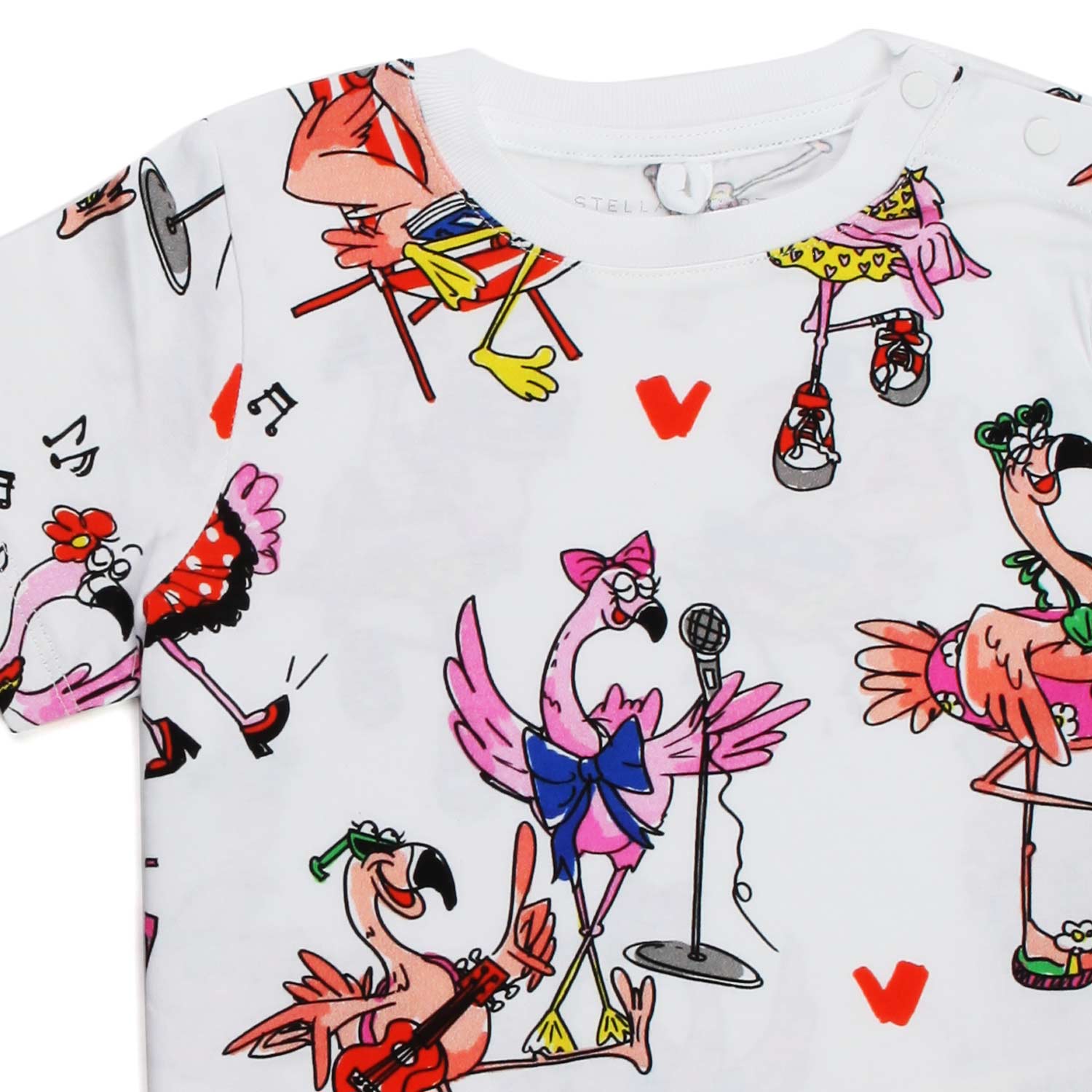 T-SHIRT BIANCA CON FENICOTTERI BAMBINA - annameglio.com abbigliamento moda