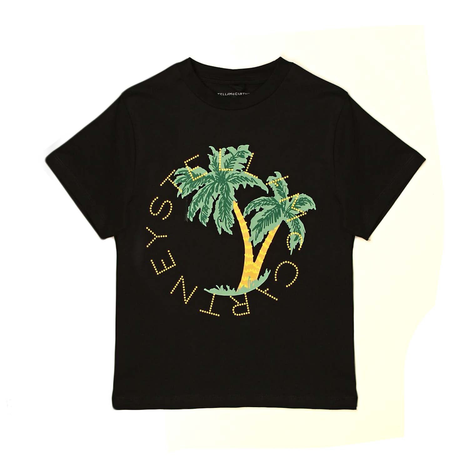T-SHIRT NERA CON PALME BAMBINO E TEENAGER - annameglio.com abbigliamento moda