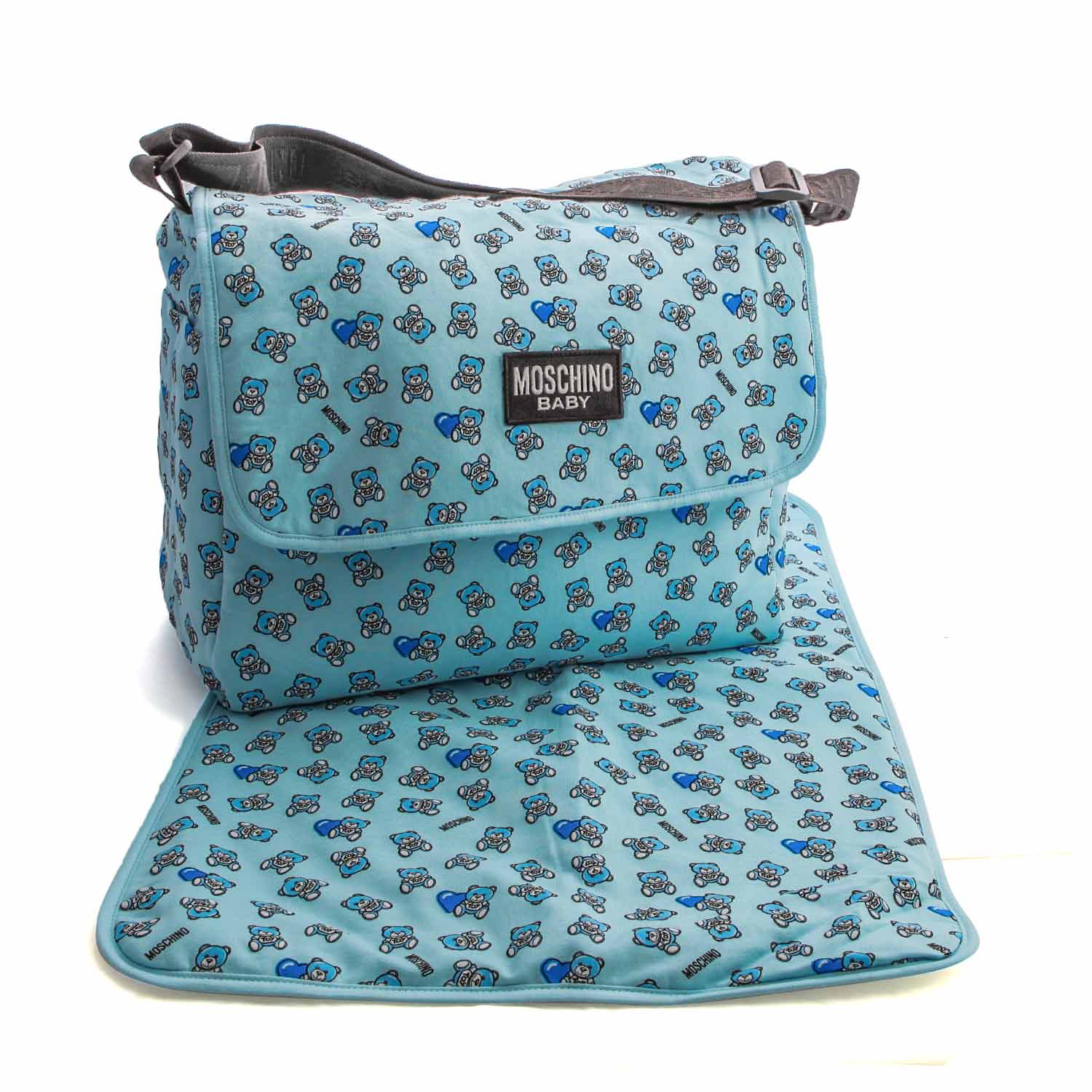 BORSA MAMMA CELESTE CON LOGO - annameglio.com abbigliamento moda