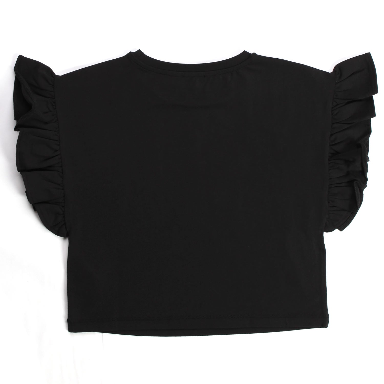 T-SHIRT NERA RUCHES TEEN BAMBINA - annameglio.com abbigliamento moda