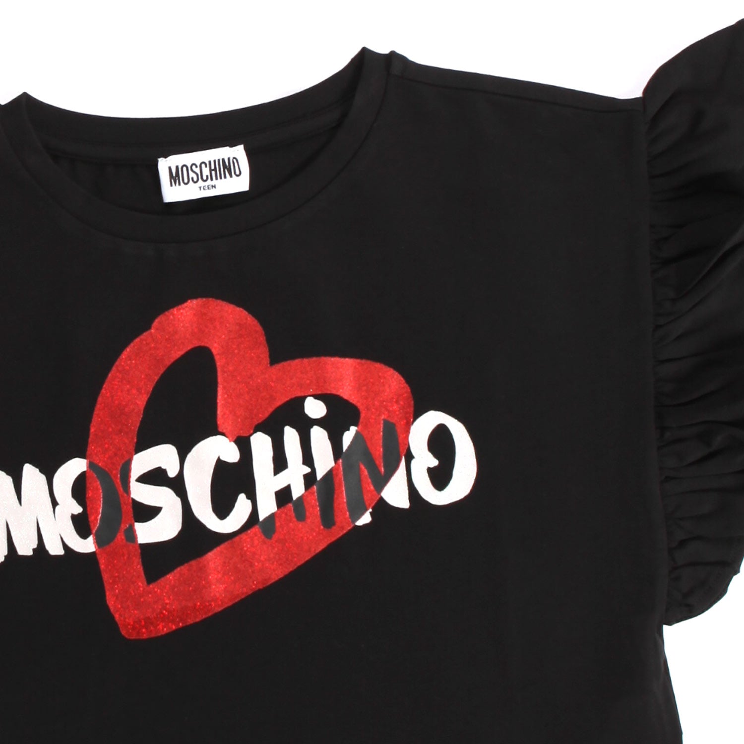 T-SHIRT NERA RUCHES TEEN BAMBINA - annameglio.com abbigliamento moda