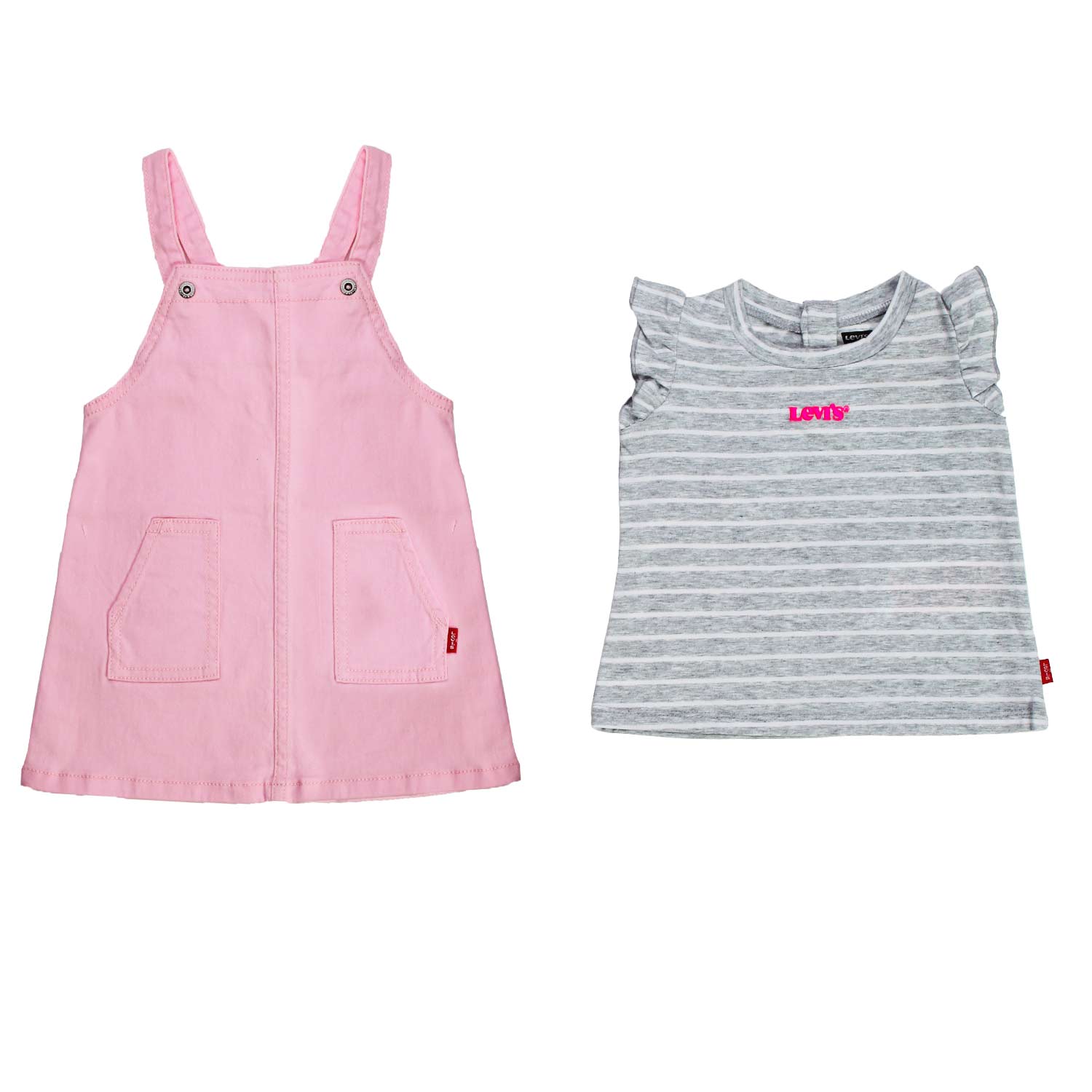 SALOPETTE ROSA CON T-SHIRT GRIGIA BAMBINA - annameglio.com abbigliamento moda