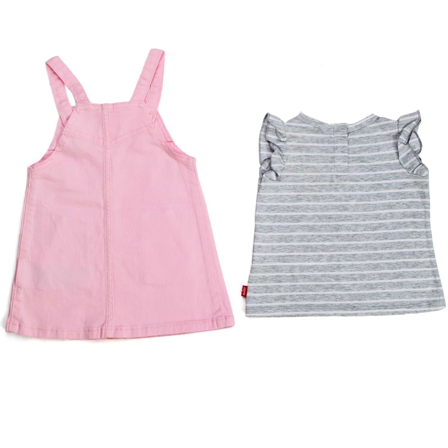 SALOPETTE ROSA CON T-SHIRT GRIGIA BAMBINA - annameglio.com abbigliamento moda