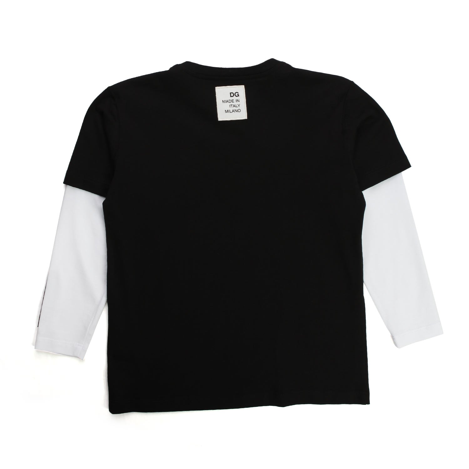 T-SHIRT LUNGA NERA E BIANCA BAMBINO - annameglio.com abbigliamento moda