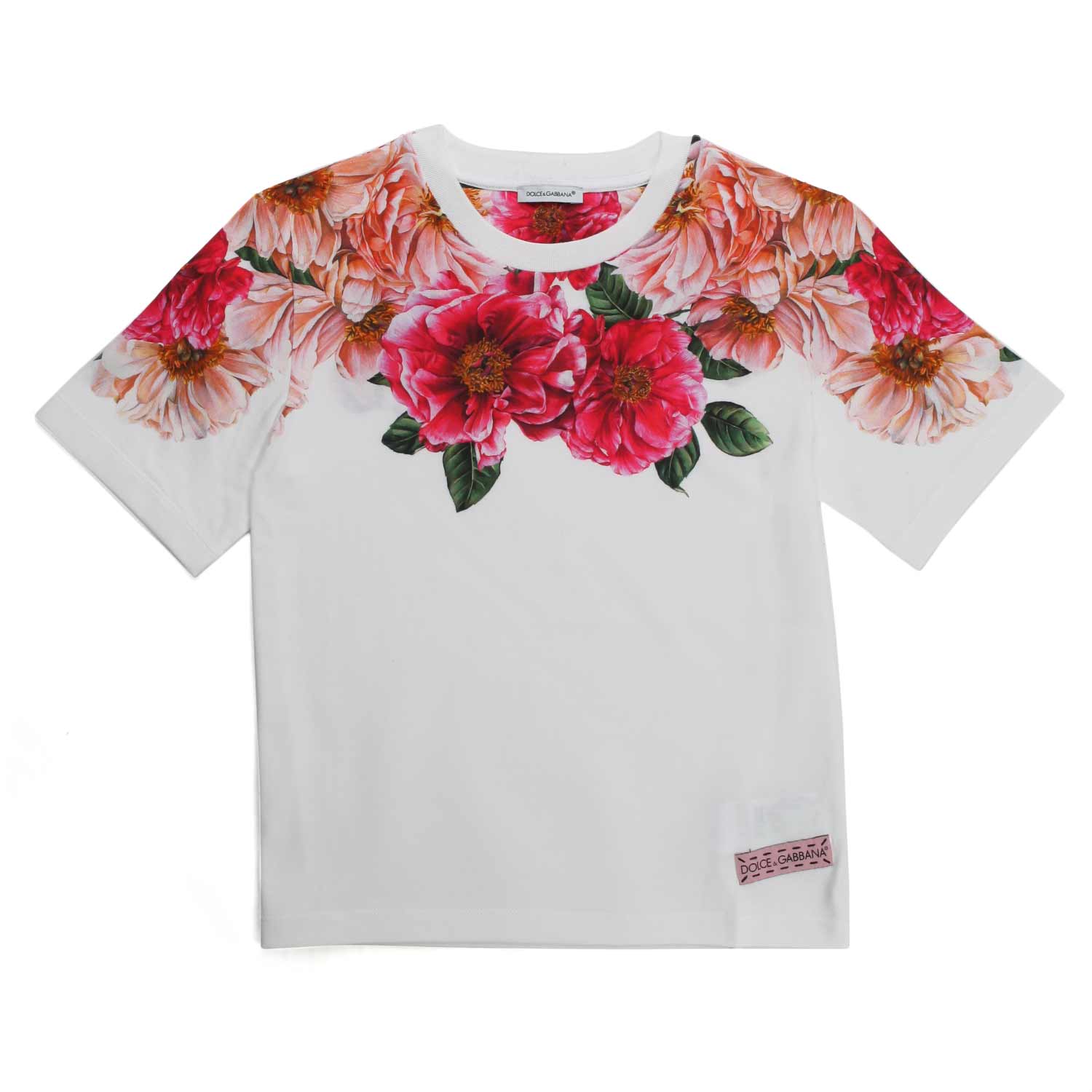 T-SHIRT FLOREALE BIANCA E ROSA BAMBINA - annameglio.com abbigliamento moda