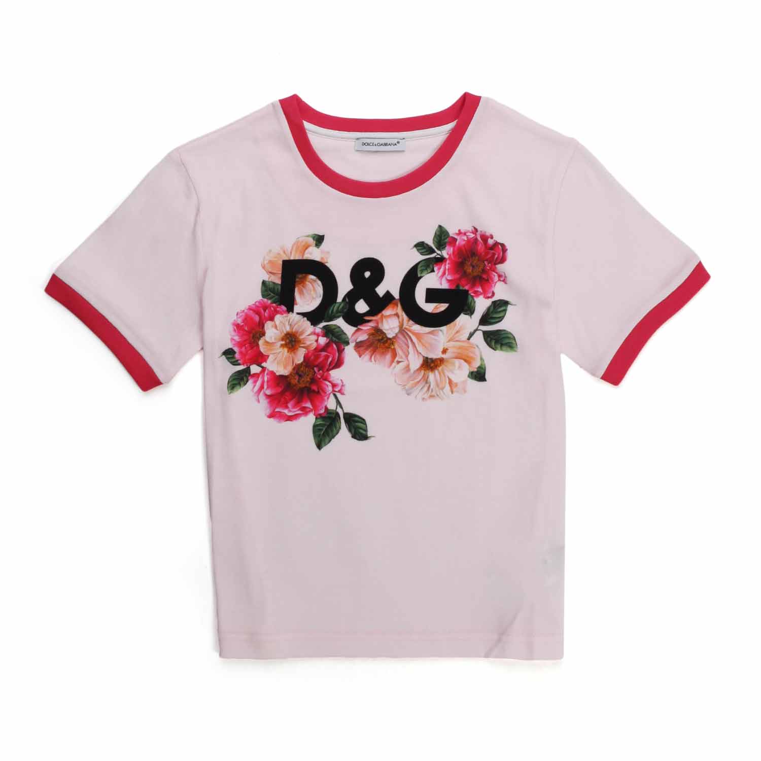 T-SHIRT BIANCA CON FIORI ROSA BAMBINA - annameglio.com abbigliamento moda