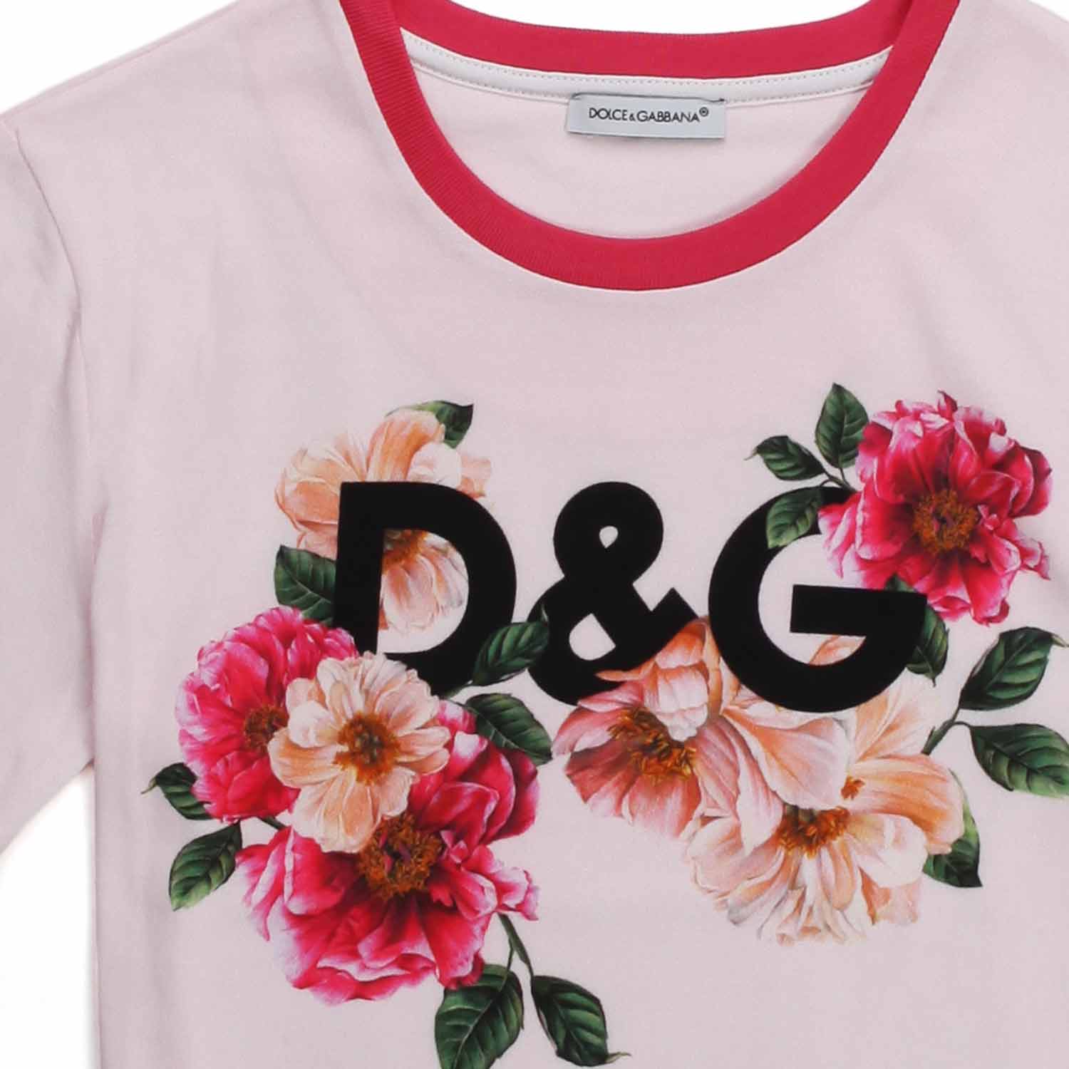 T-SHIRT BIANCA CON FIORI ROSA BAMBINA - annameglio.com abbigliamento moda