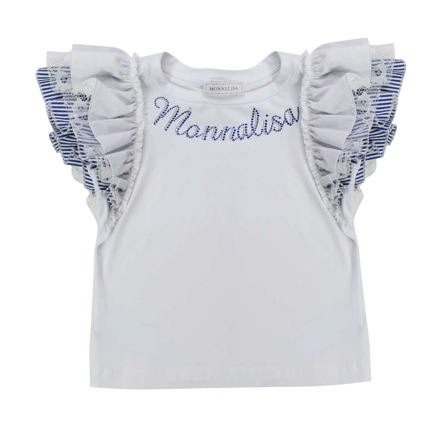 TOP BIANCO BAMBINA CON VOLANTS - annameglio.com abbigliamento moda