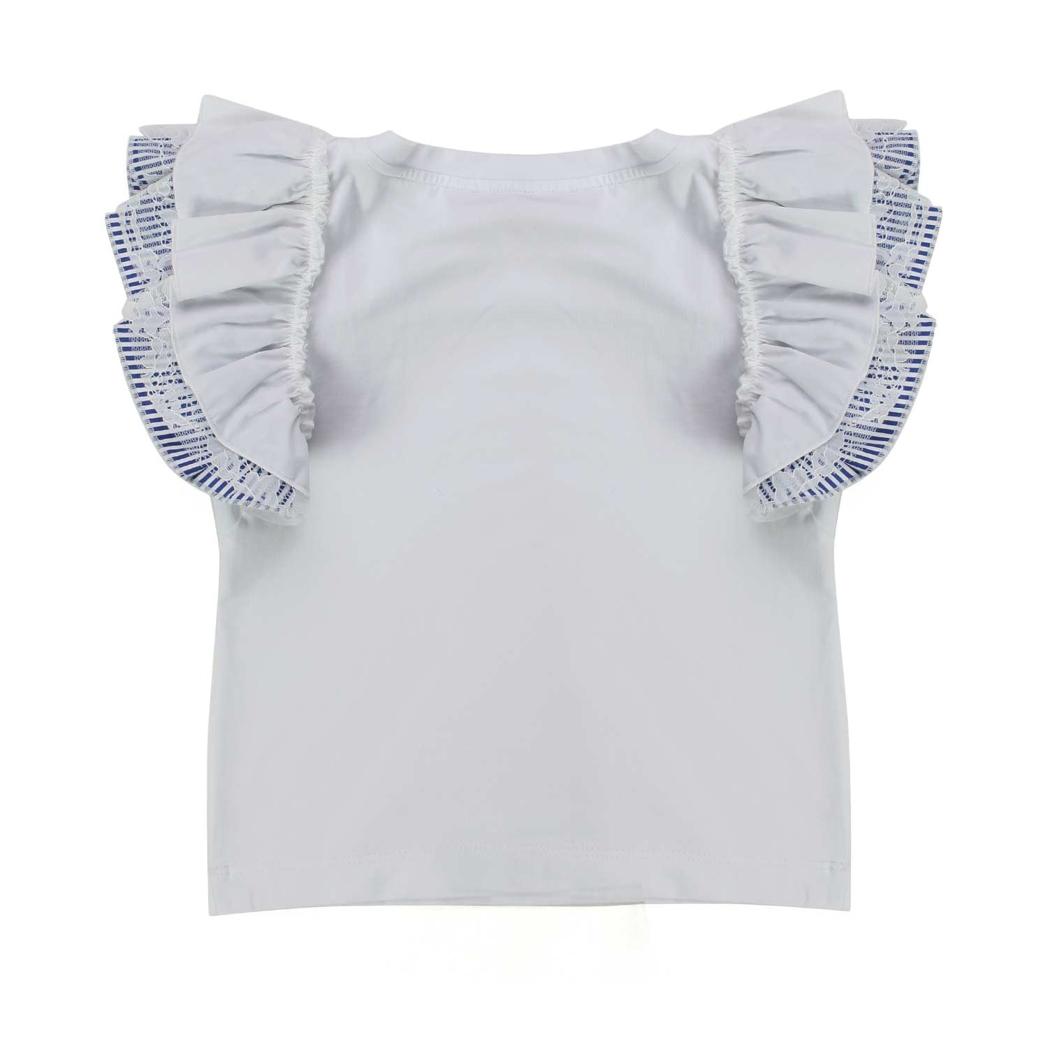 TOP BIANCO BAMBINA CON VOLANTS - annameglio.com abbigliamento moda