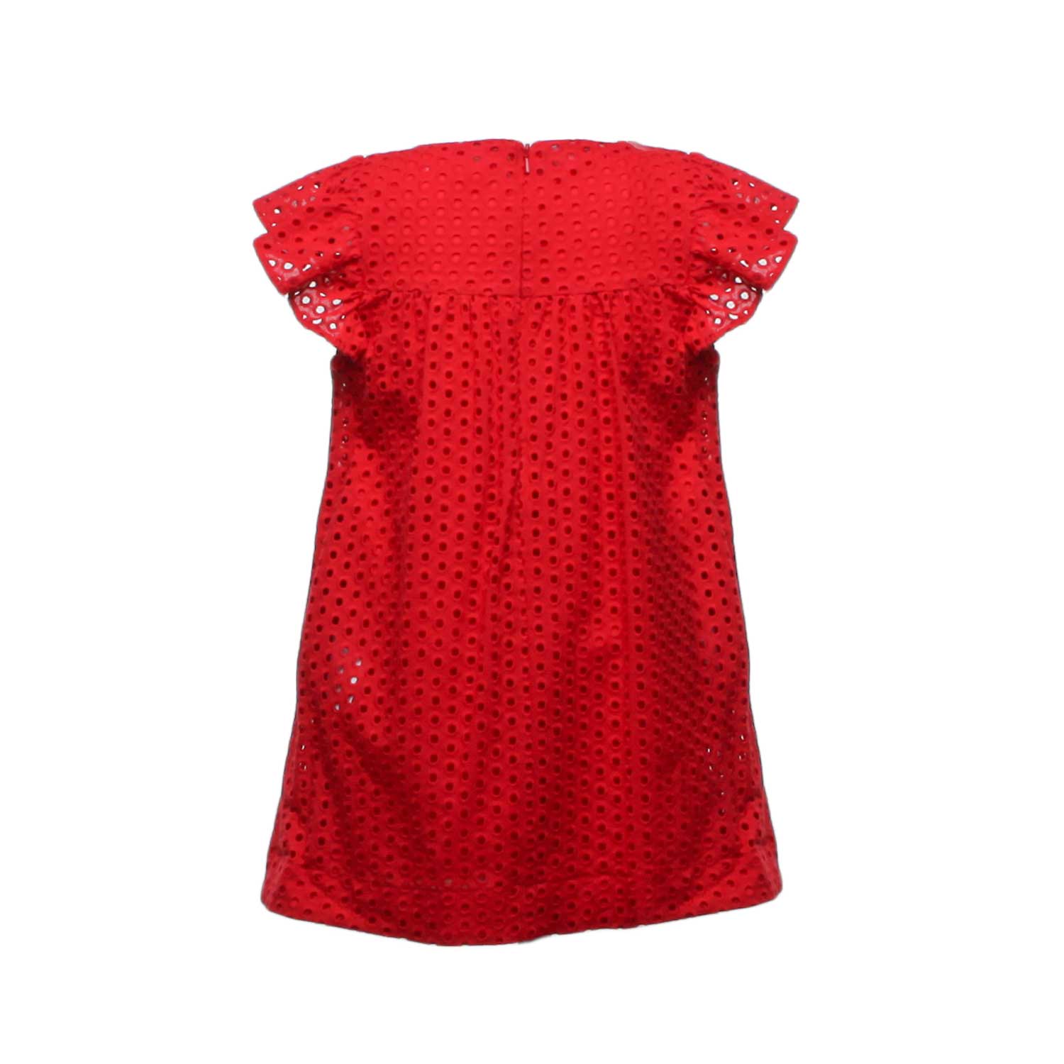 ABITO ROSSO BAMBINA CON RICAMI SANGALLO - annameglio.com abbigliamento moda