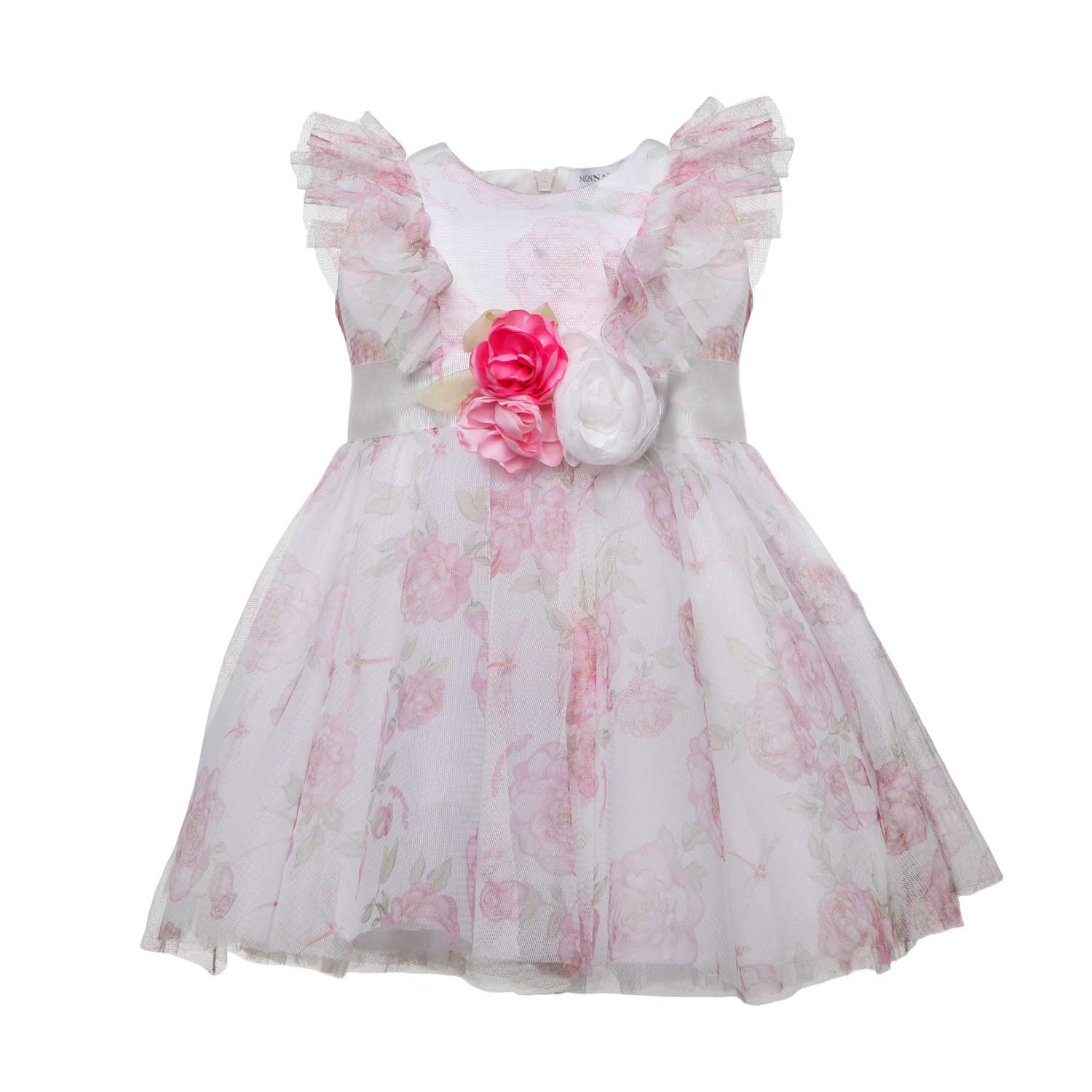 ABITO IN TULLE CON ROSE NEONATA - annameglio.com abbigliamento moda