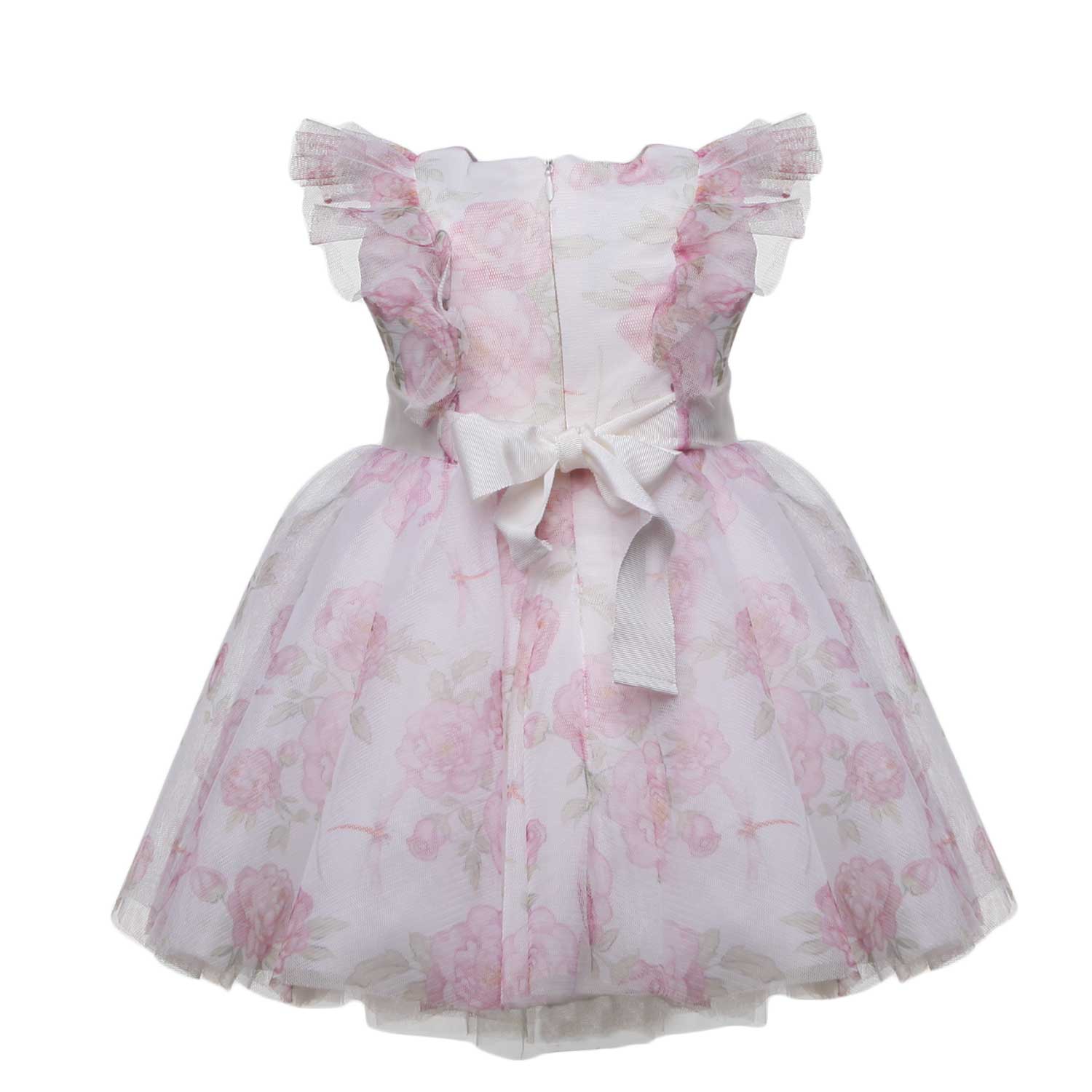 ABITO IN TULLE CON ROSE NEONATA - annameglio.com abbigliamento moda