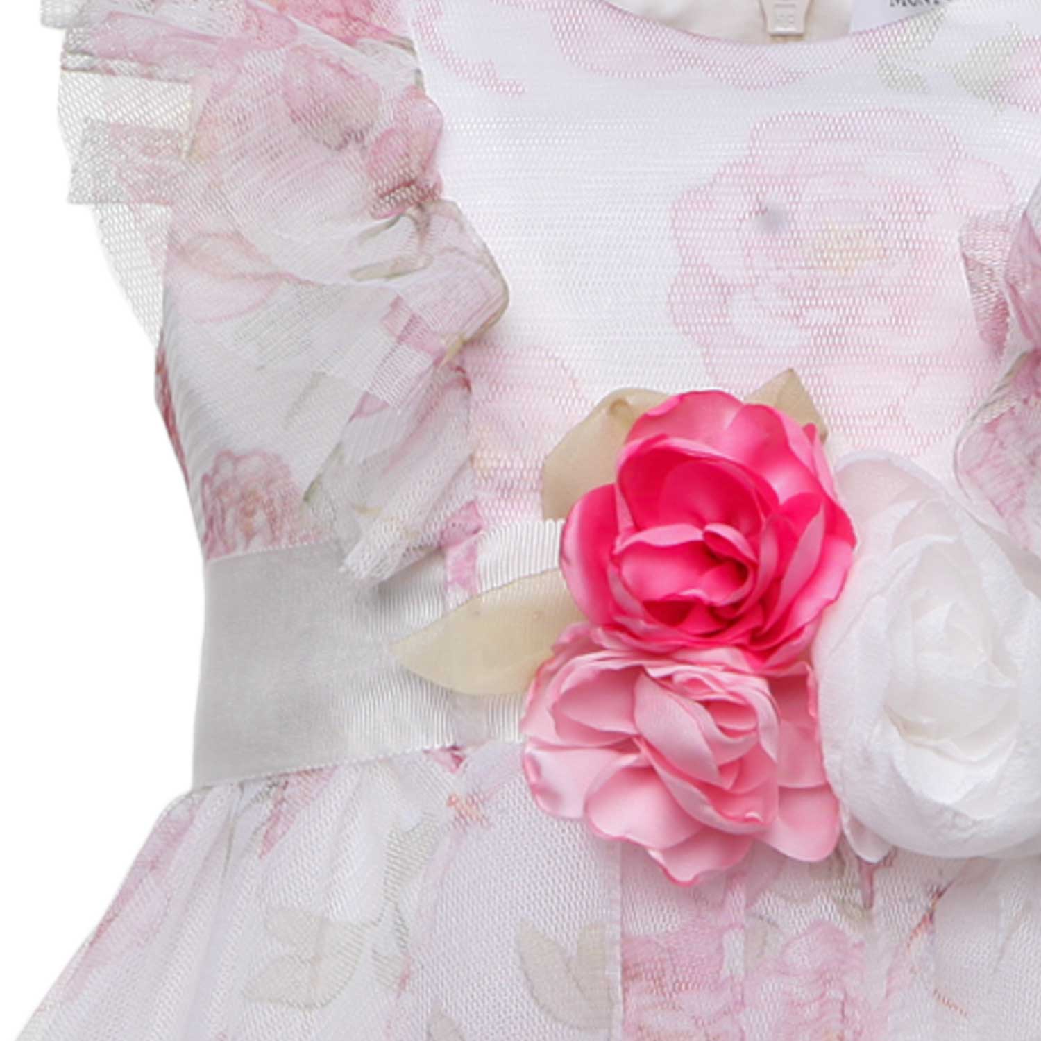 ABITO IN TULLE CON ROSE NEONATA - annameglio.com abbigliamento moda