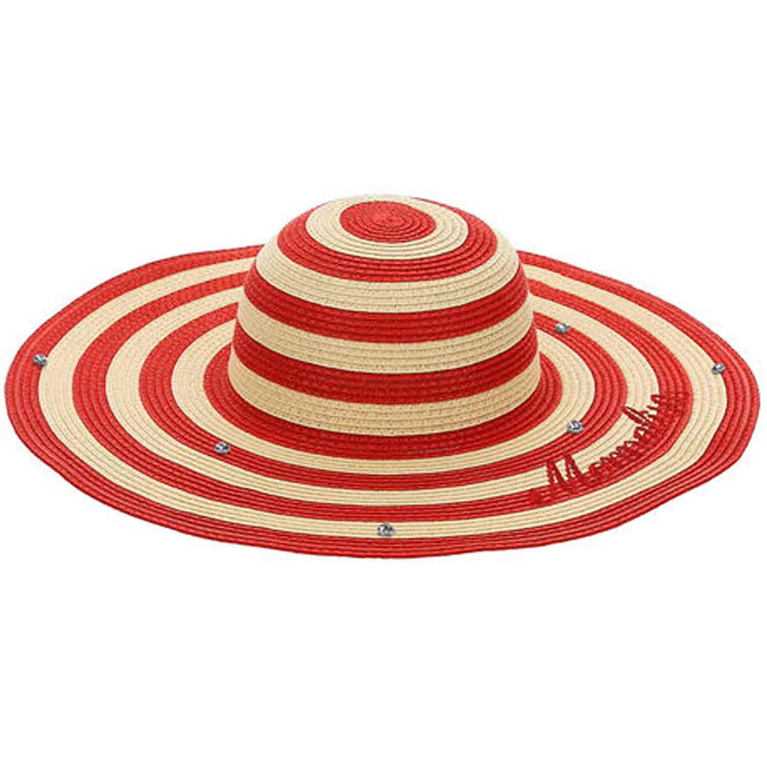 Cappello Paglia Stripes rosso con logo - annameglio.com abbigliamento moda