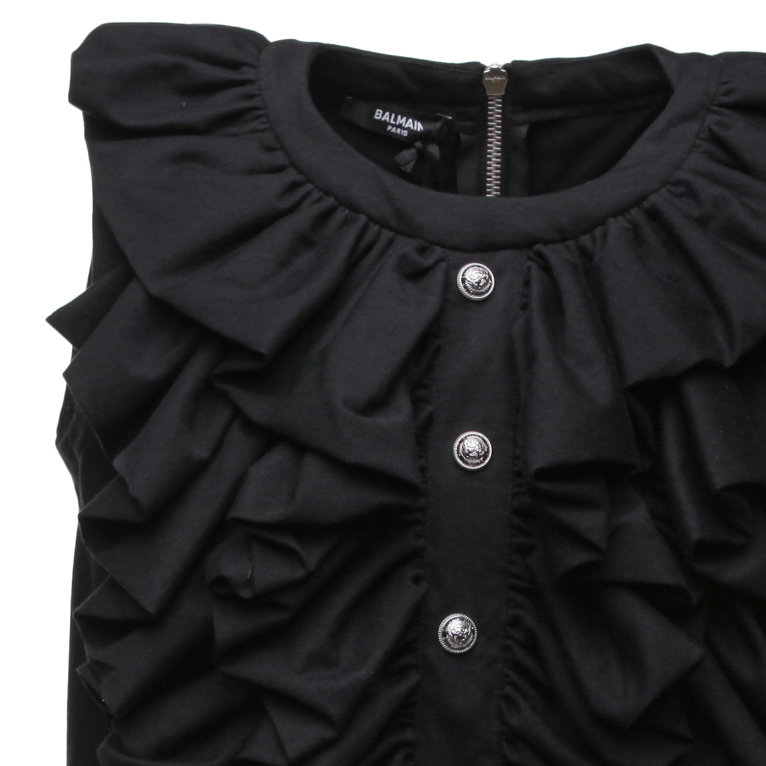 Top volant bottoni logo nero - annameglio.com abbigliamento moda