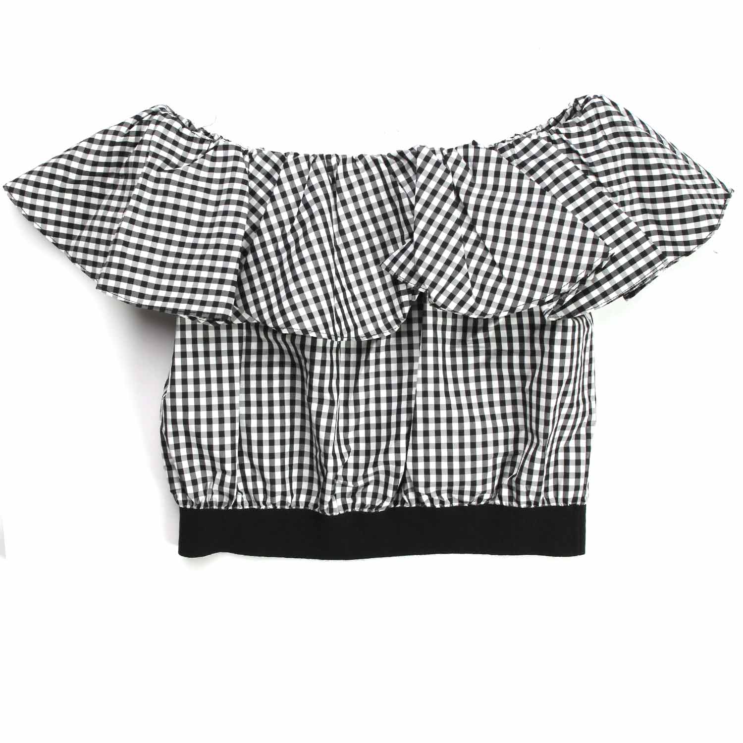 TOP BIANCO E NERO A QUADRETTI BAMBINA E TEENAGER - annameglio.com abbigliamento moda