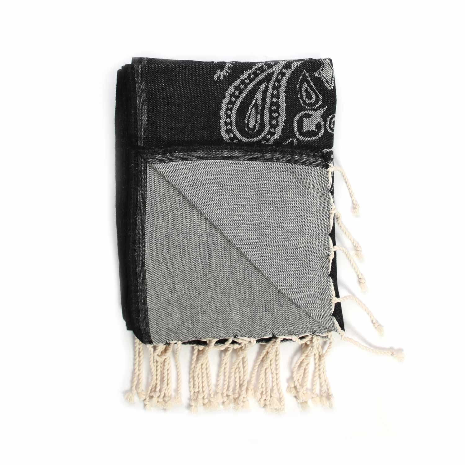 TELO MARE FOUTA UNISEX BANDANA NERO - annameglio.com abbigliamento moda