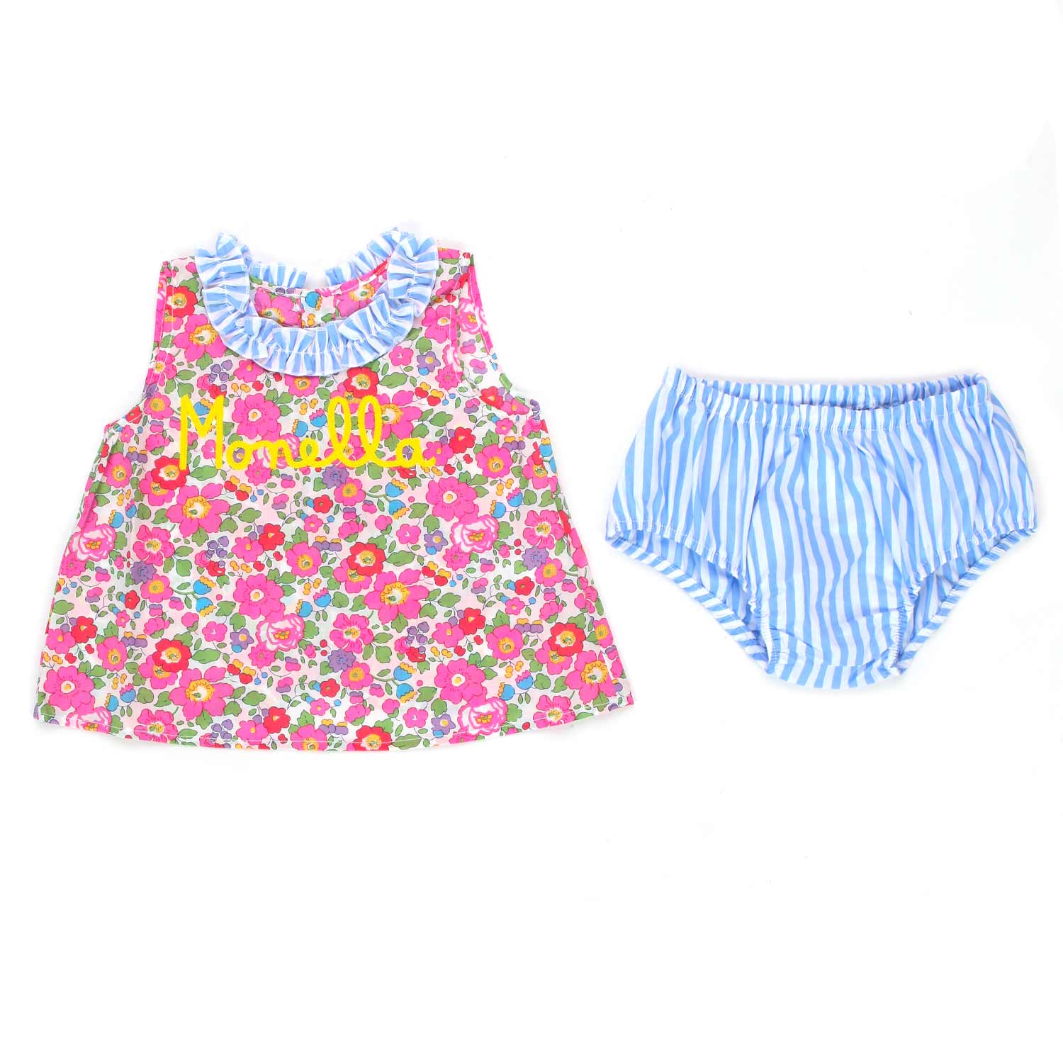Completo baby con culotte floreale - annameglio.com abbigliamento moda