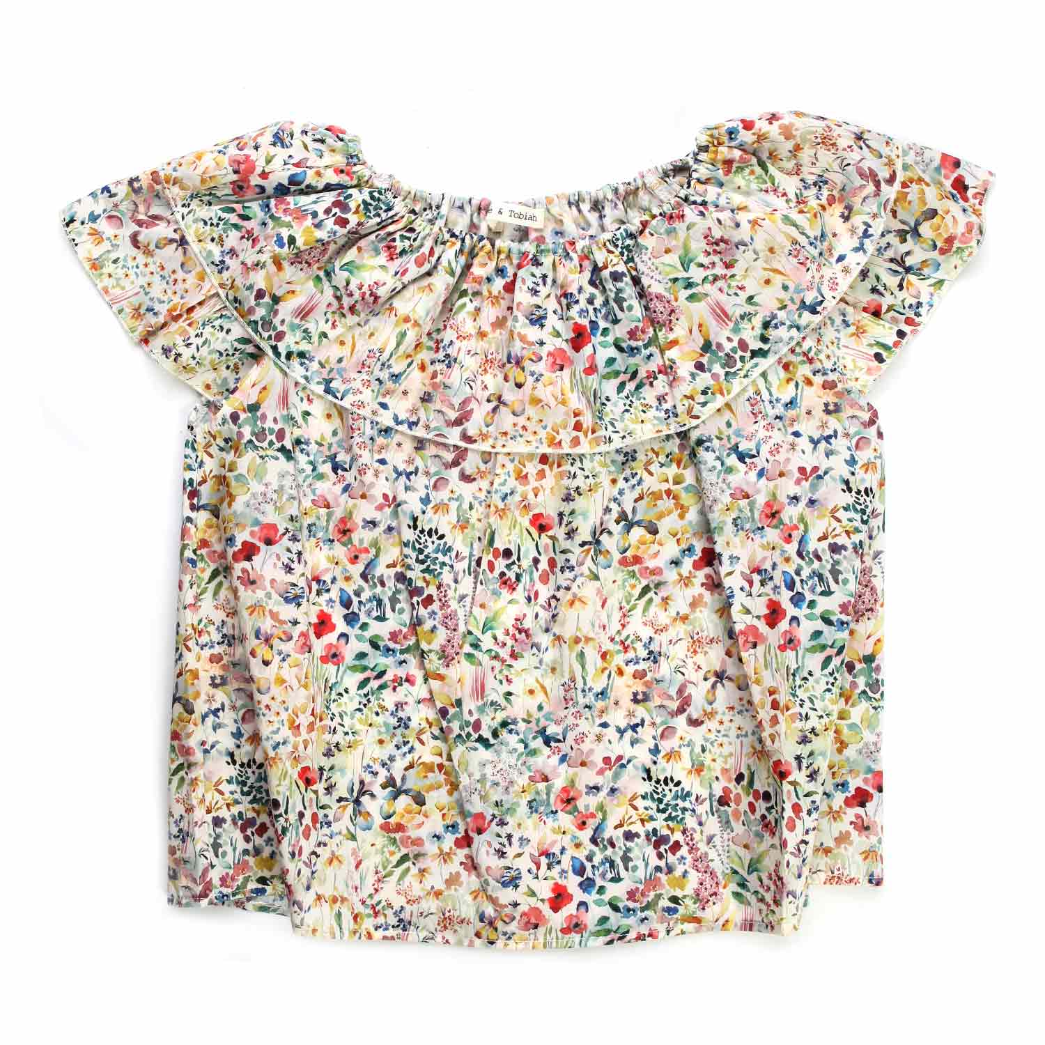 TOP MULTICOLOR CON VOLANTS BAMBINA - annameglio.com abbigliamento moda