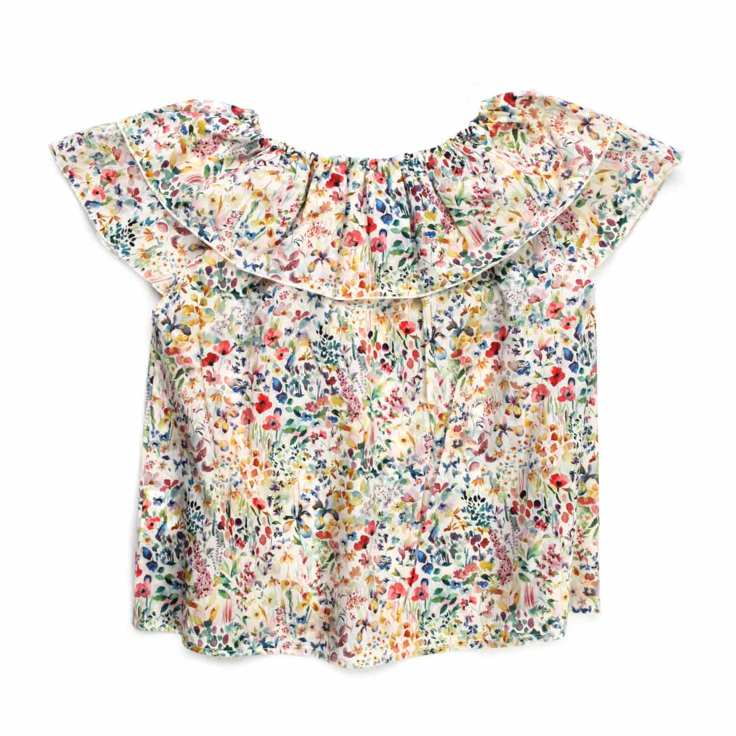TOP MULTICOLOR CON VOLANTS BAMBINA - annameglio.com abbigliamento moda