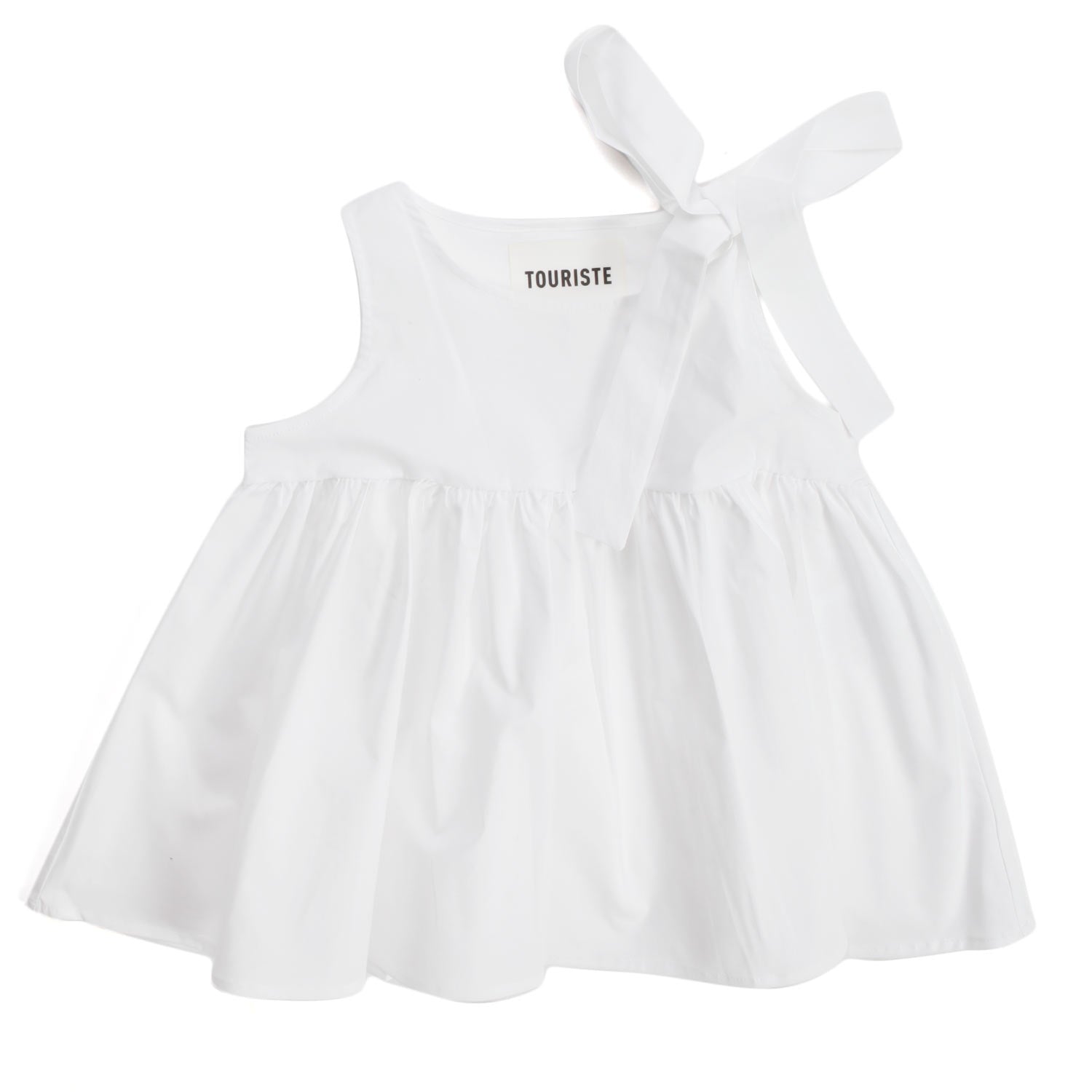 TOP BIANCO CON FIOCCO BAMBINA E TEENAGER - annameglio.com abbigliamento moda