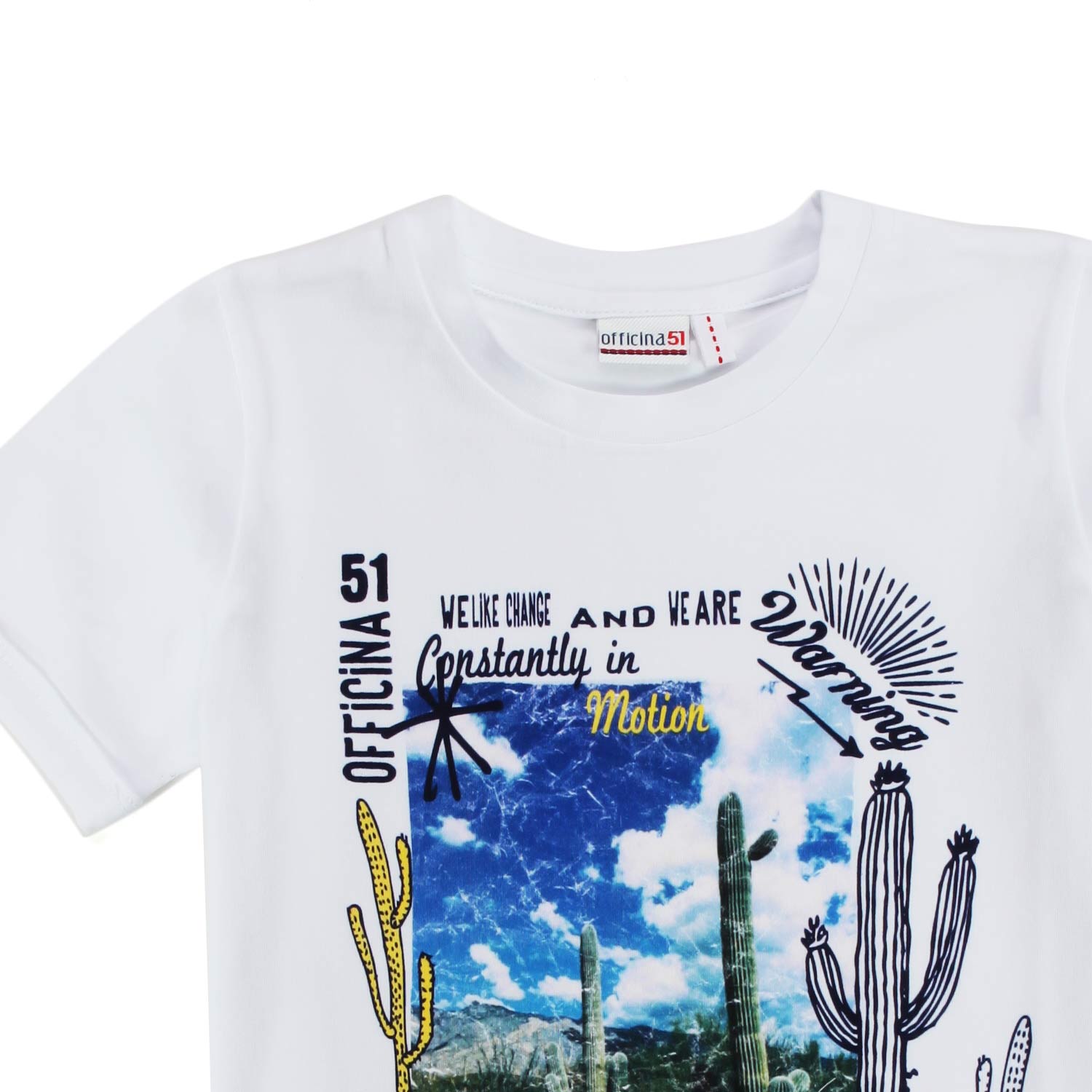 T-SHIRT BIANCA CON STAMPA MULTICOLOR BAMBINA - annameglio.com abbigliamento moda