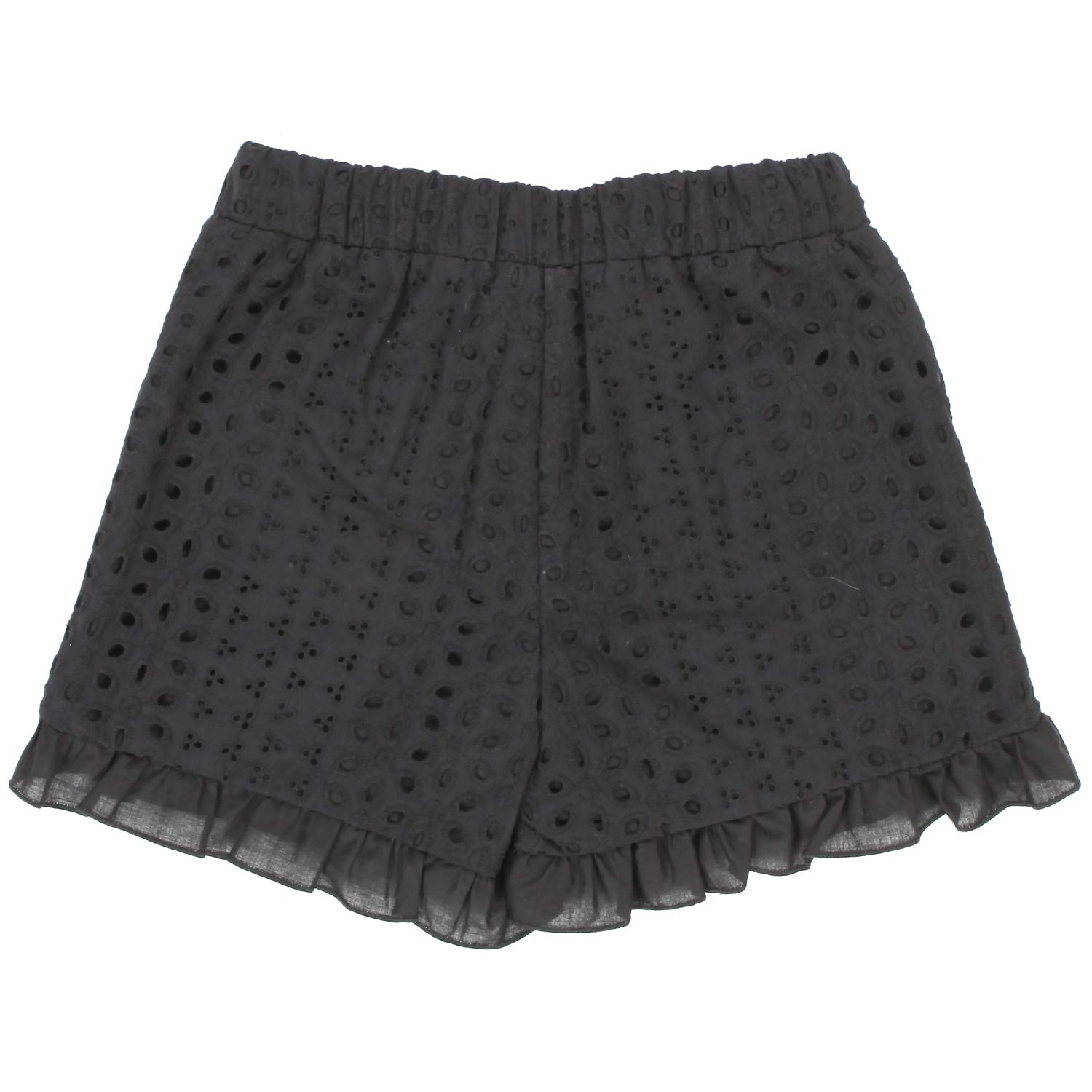 SHORTS NERI TRAFORATI BAMBINA - annameglio.com abbigliamento moda