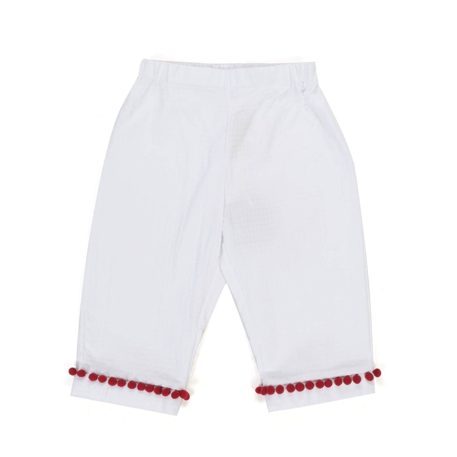 PANTALONE BIANCO E ROSSO BAMBINA - annameglio.com abbigliamento moda