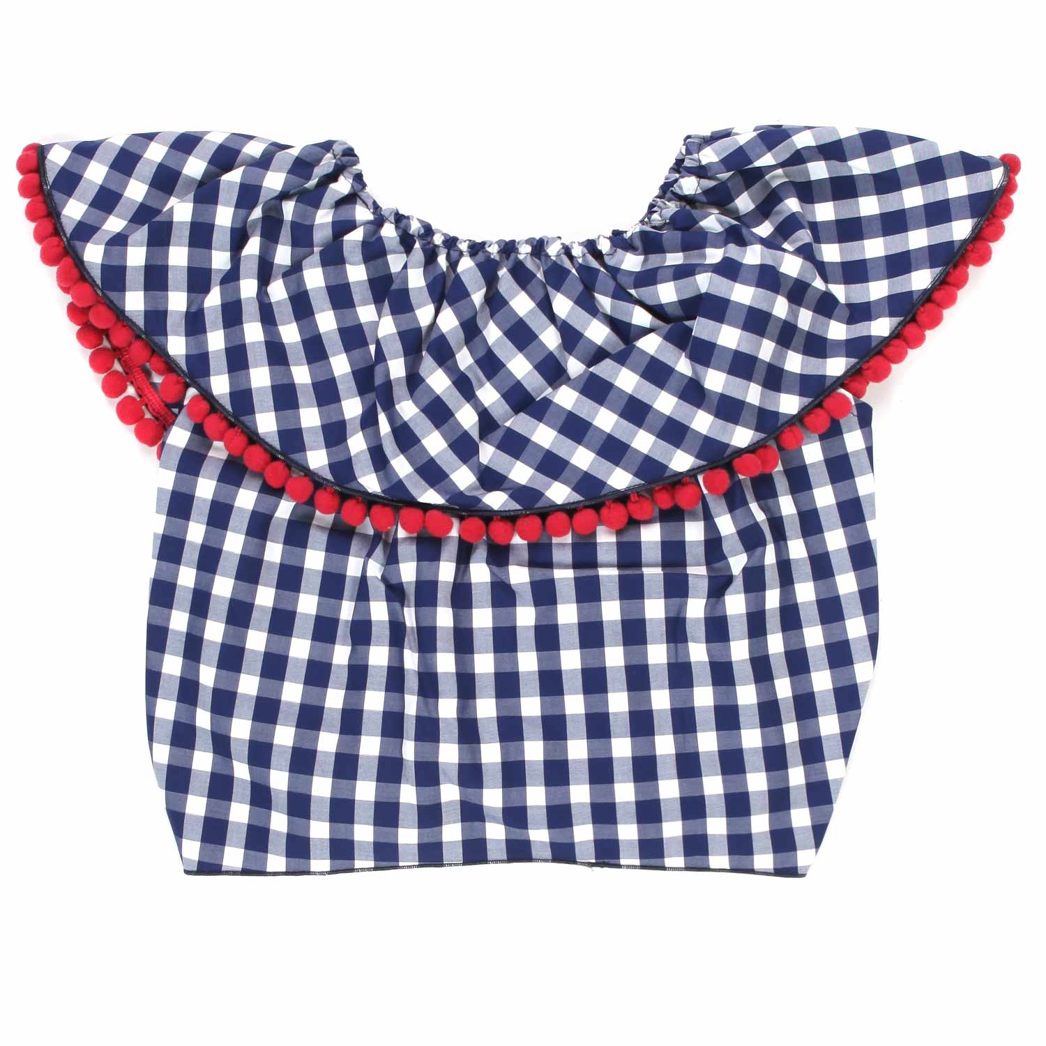 TOP BIANCO E BLU A QUADRETTI BAMBINA - annameglio.com abbigliamento moda