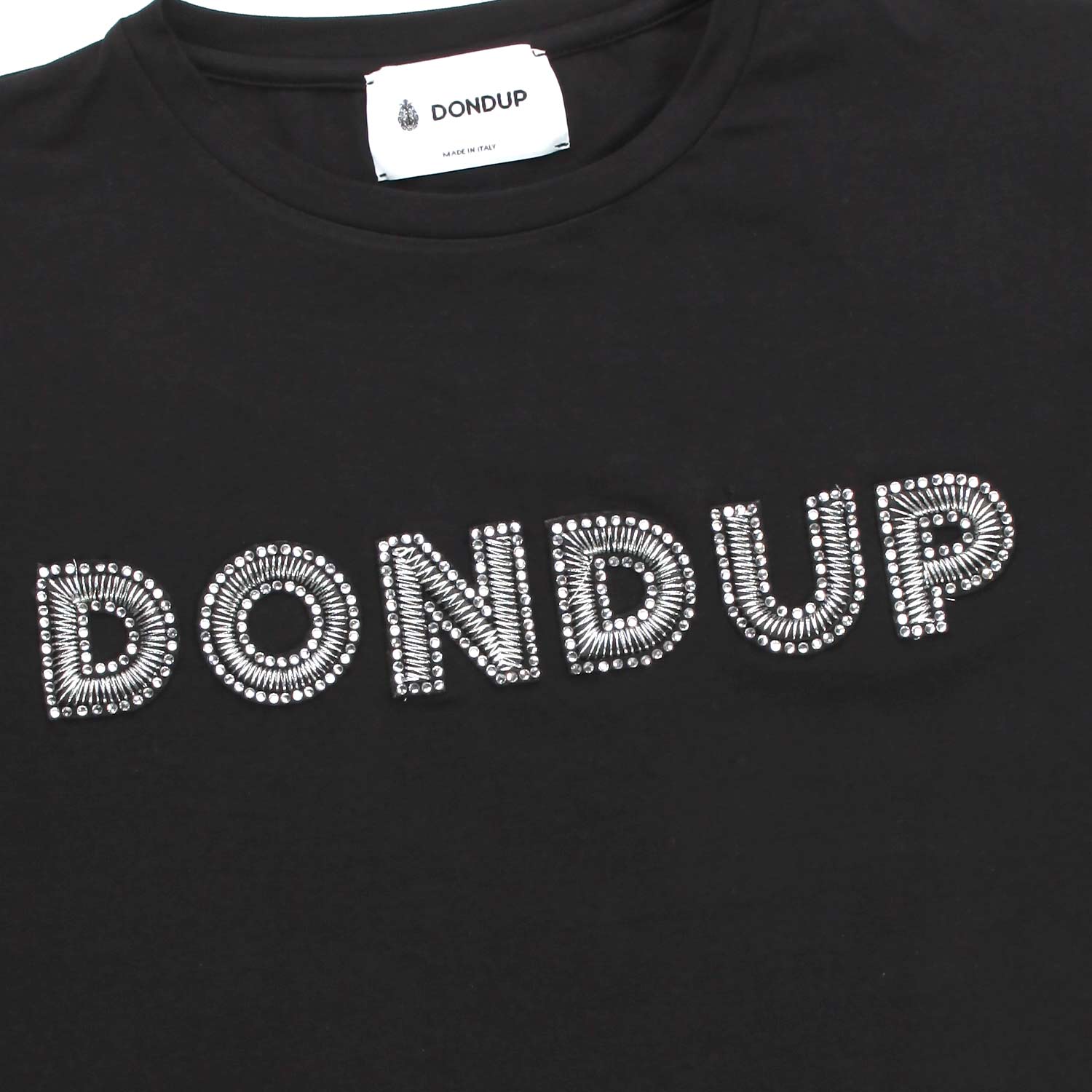 T-shirt Icon Logo Ricamo Nera - annameglio.com abbigliamento moda