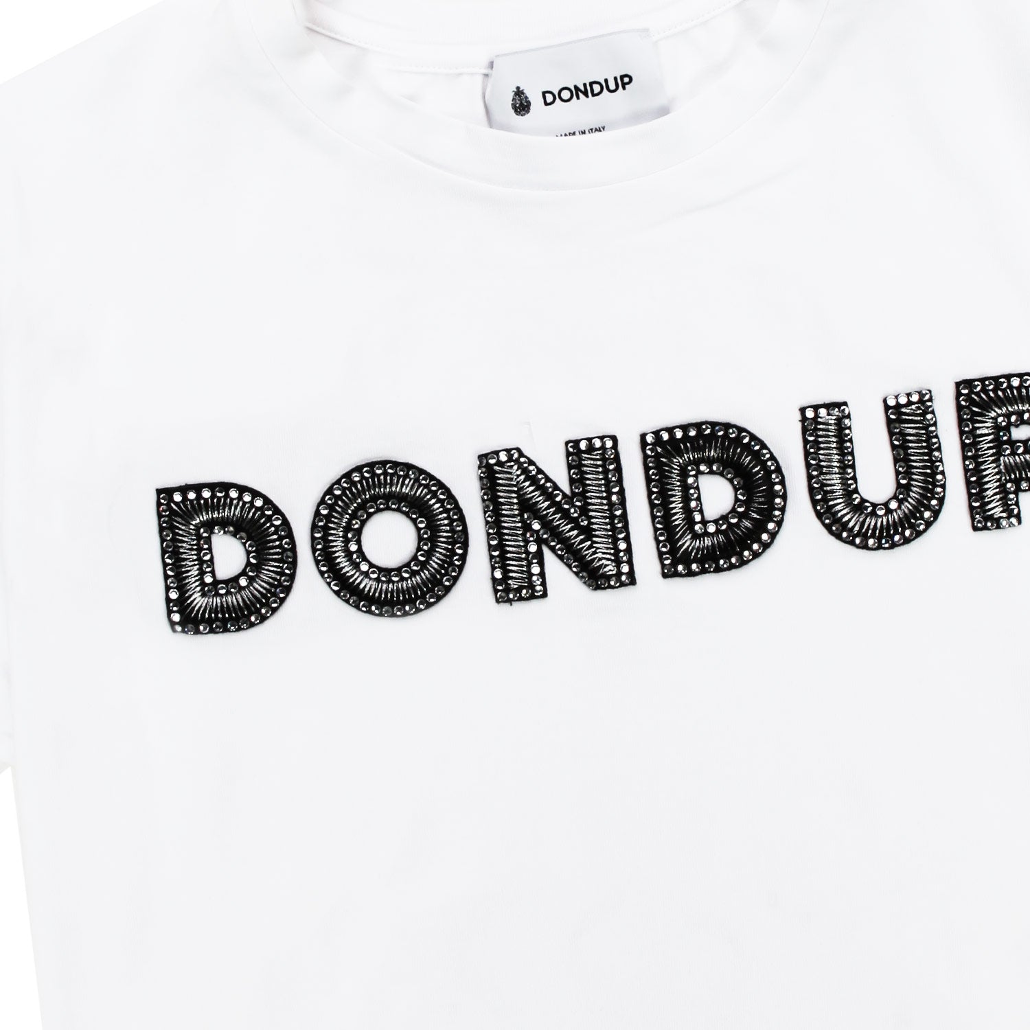 T-shirt Icon Logo Ricamo Bianca - annameglio.com abbigliamento moda