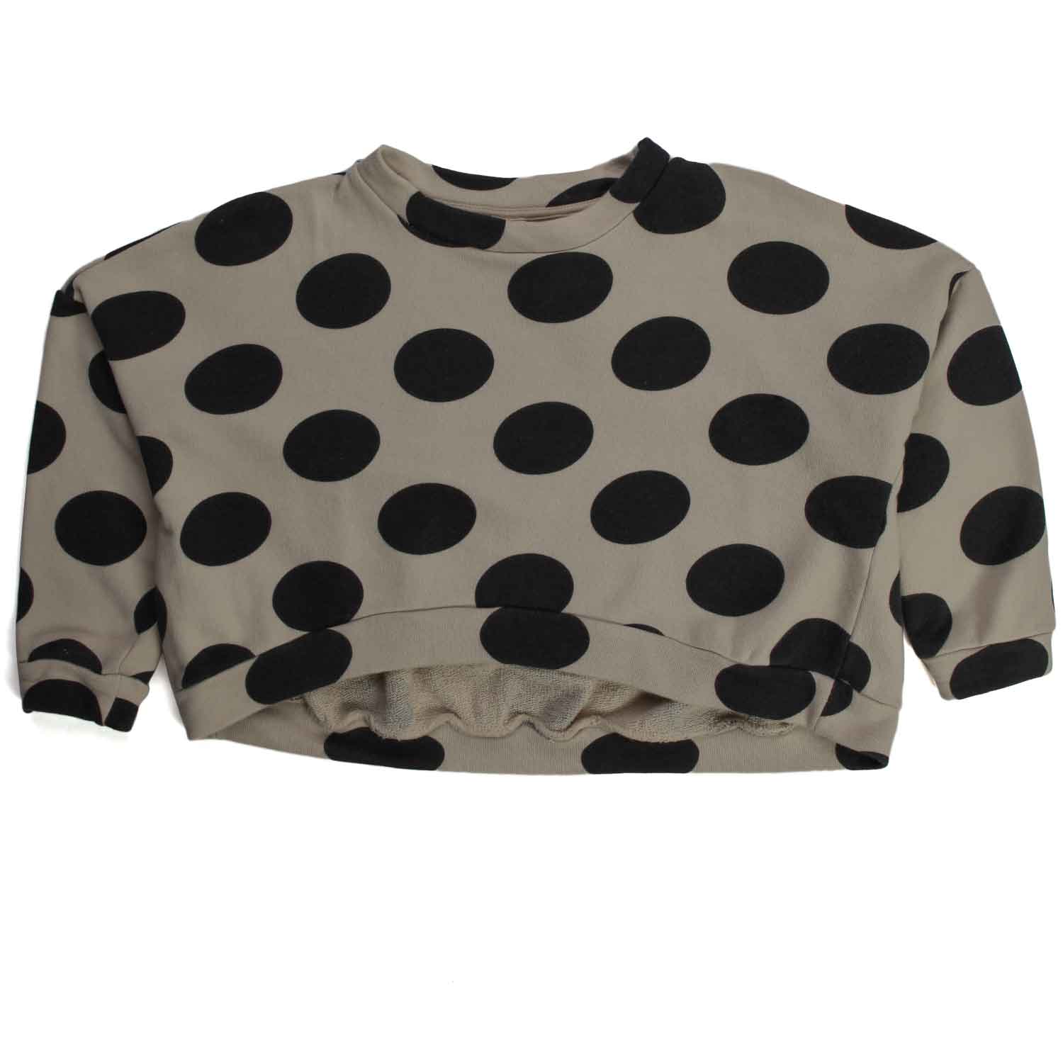 FELPA BEIGE SCURO A POIS BAMBINA E TEENAGER - annameglio.com abbigliamento moda