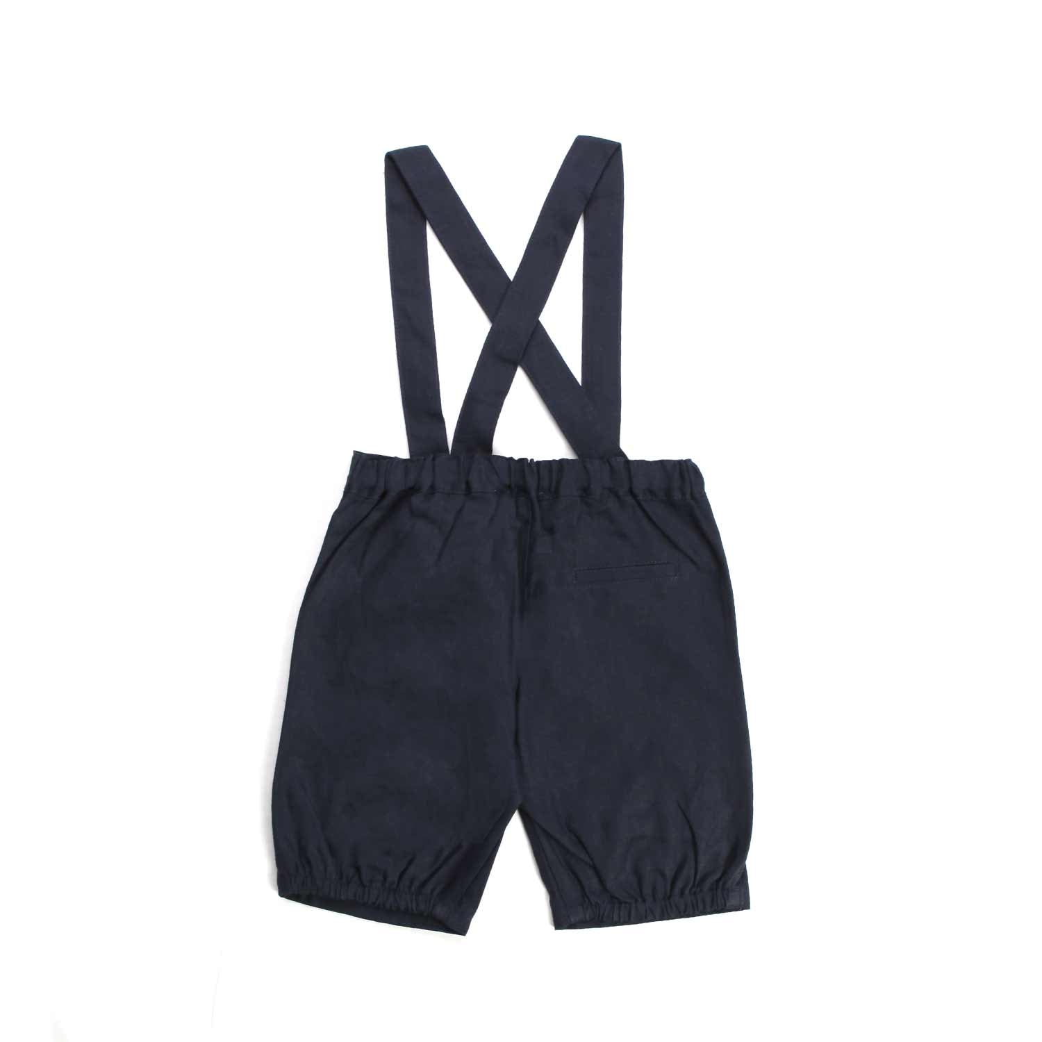BERMUDA BLU CON BRETELLE BIMBO E NEONATO - annameglio.com abbigliamento moda