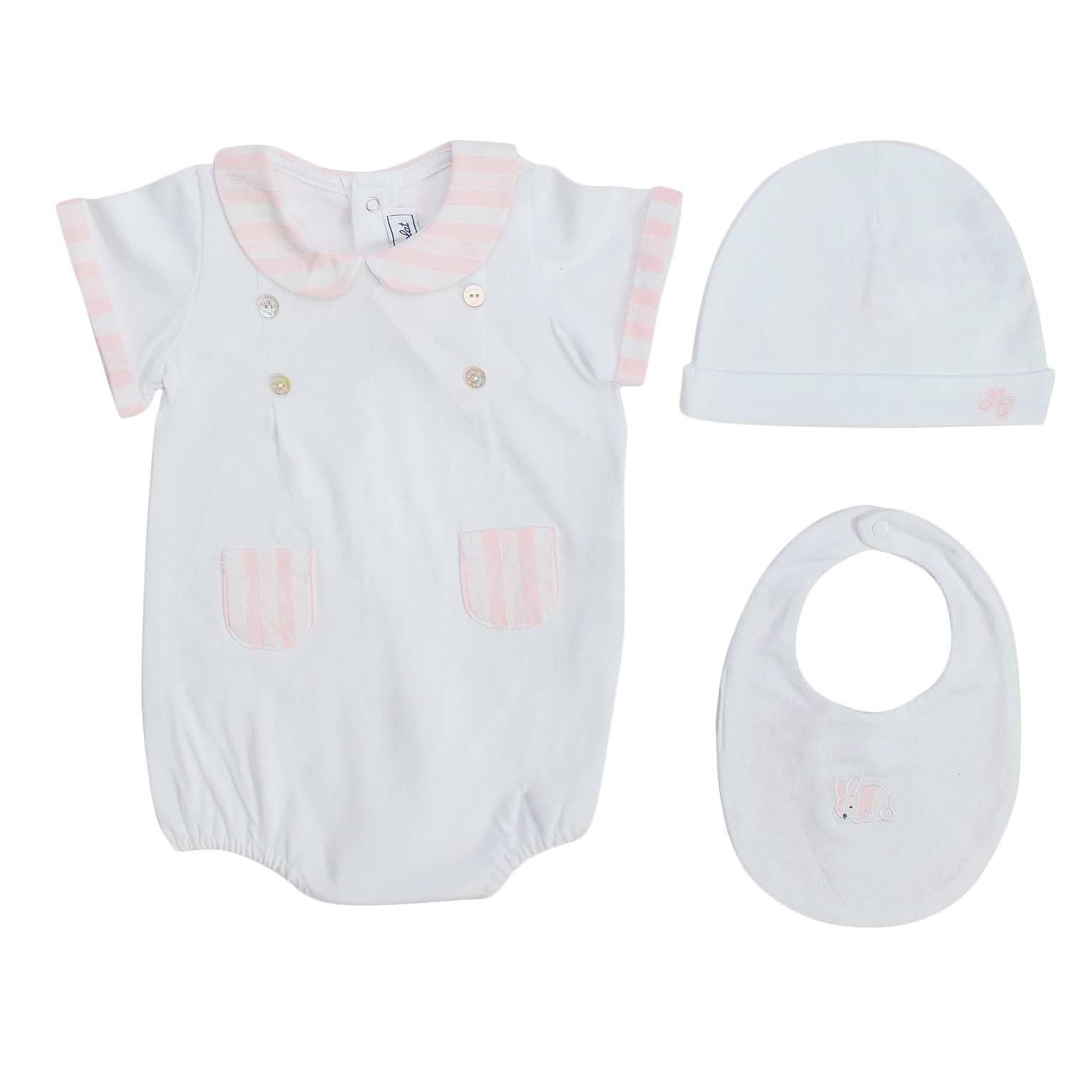 SET TUTINA BIANCA E ROSA NEONATA - annameglio.com abbigliamento moda