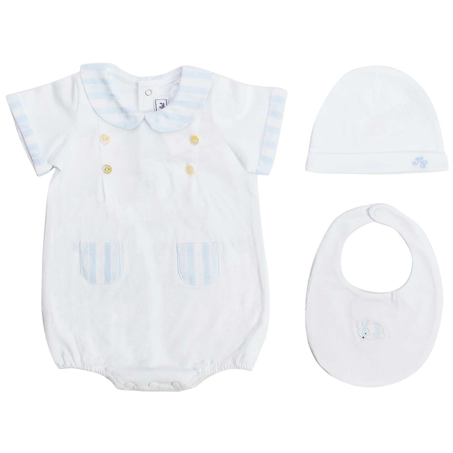 SET TUTINA BIANCA E CELESTE NEONATO - annameglio.com abbigliamento moda