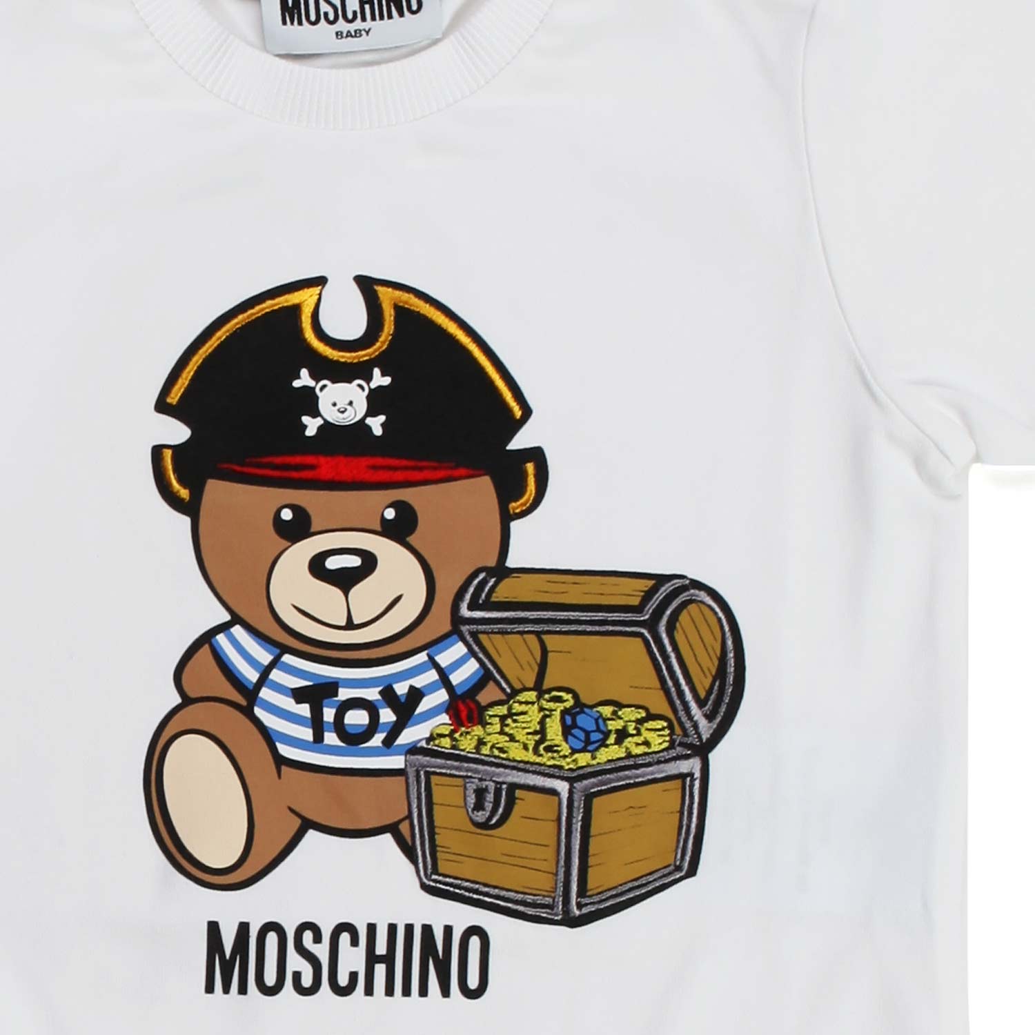 BABY T-SHIRT UNISEX BIANCA CON ORSACCHIOTTO - annameglio.com abbigliamento moda