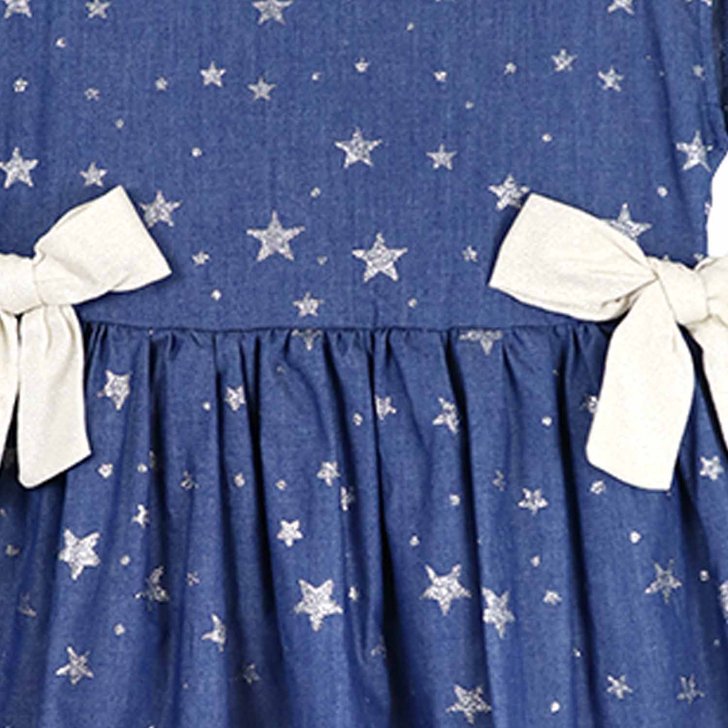 ABITO BLU CON STELLE ARGENTO BAMBINA - annameglio.com abbigliamento moda