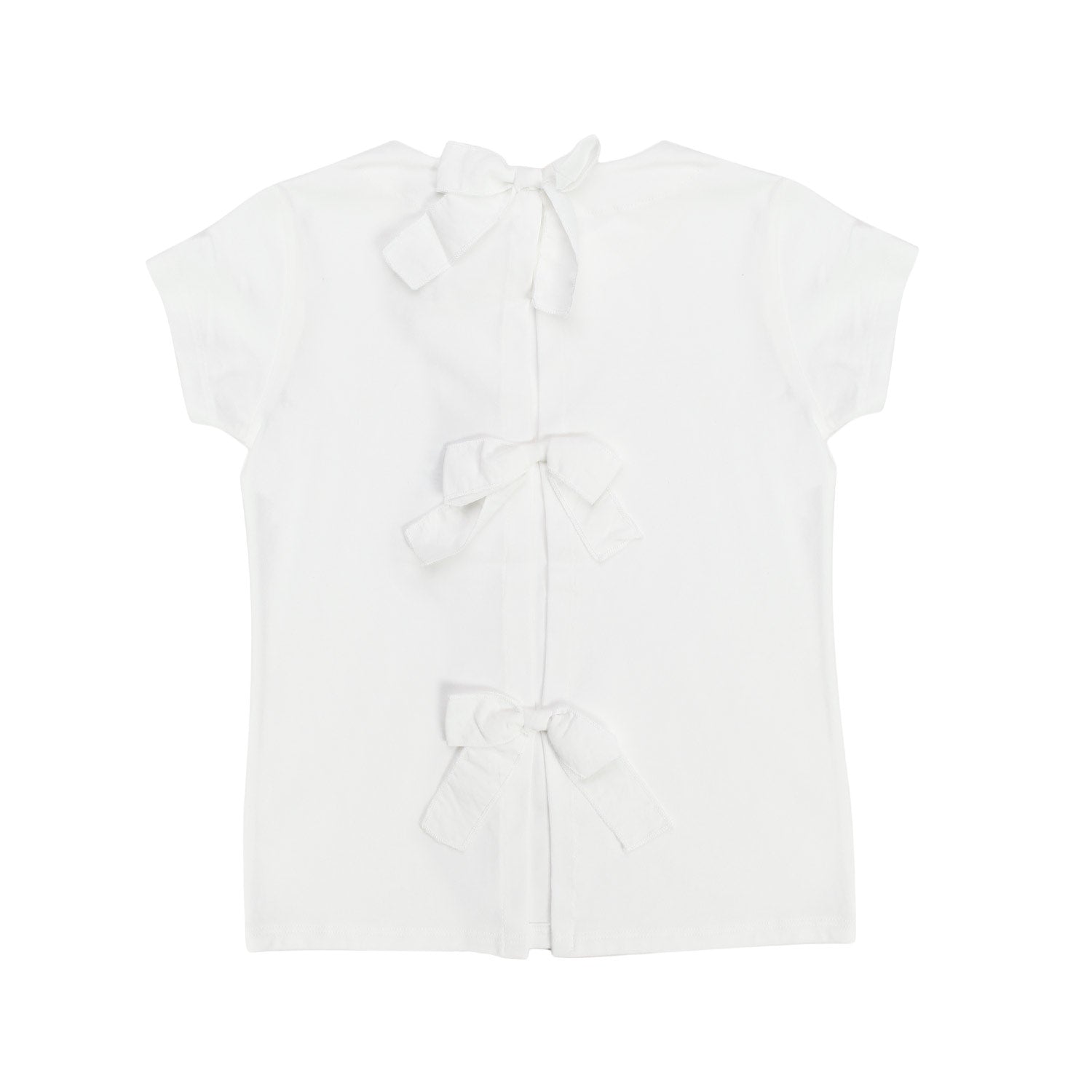 T-SHIRT BIANCA CON FIOCCHI BAMBINA E TEENAGER - annameglio.com abbigliamento moda