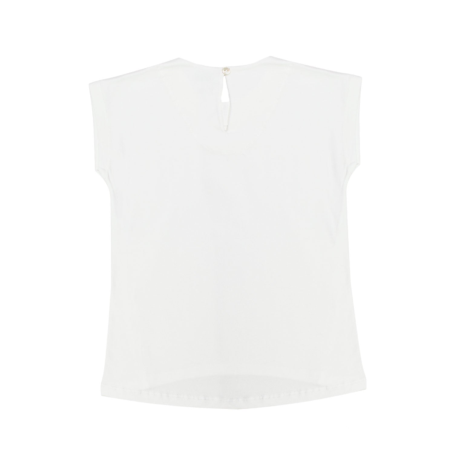 MAGLIETTA BIANCA CON SPILLA ROSA BAMBINA - annameglio.com abbigliamento moda